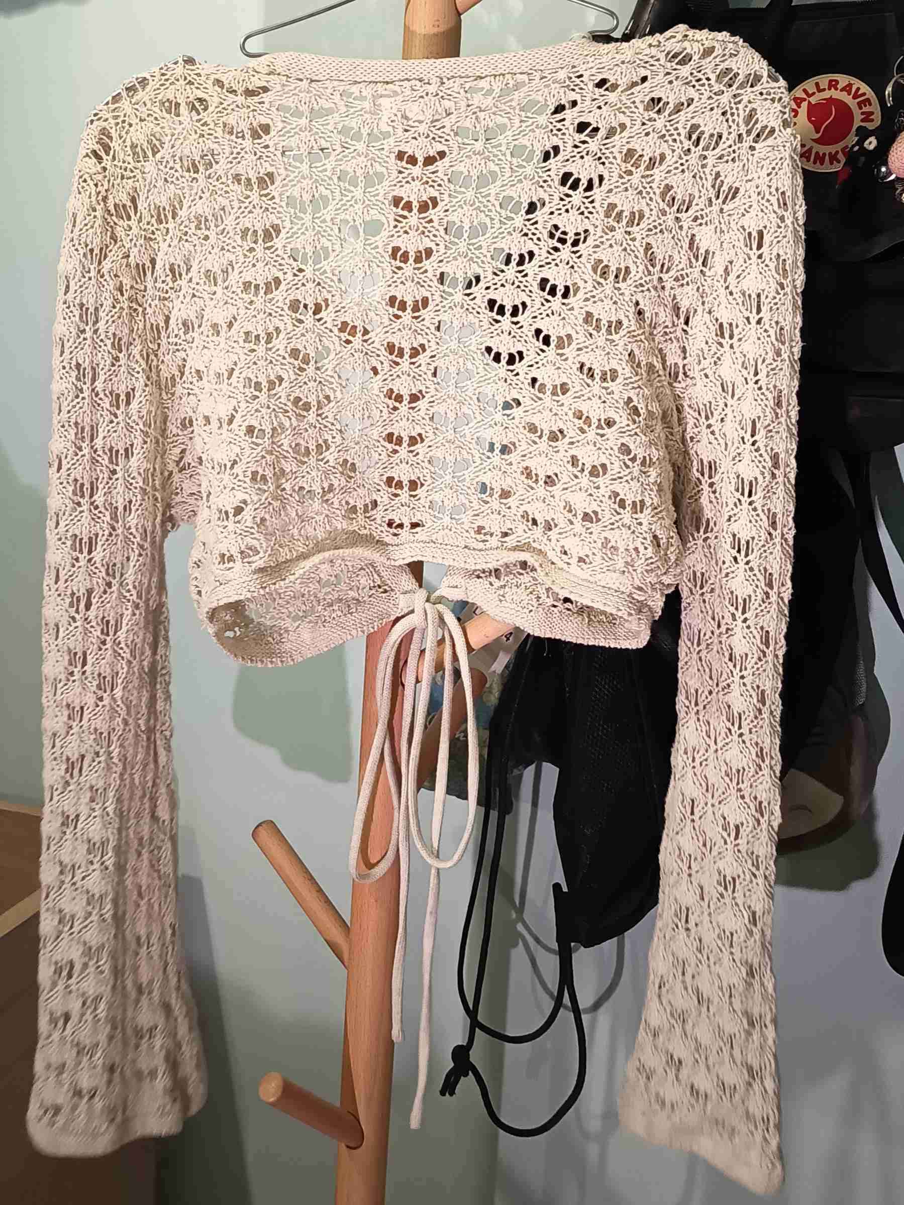 Cárdigan crochet blanco Opposite - miniatura 2