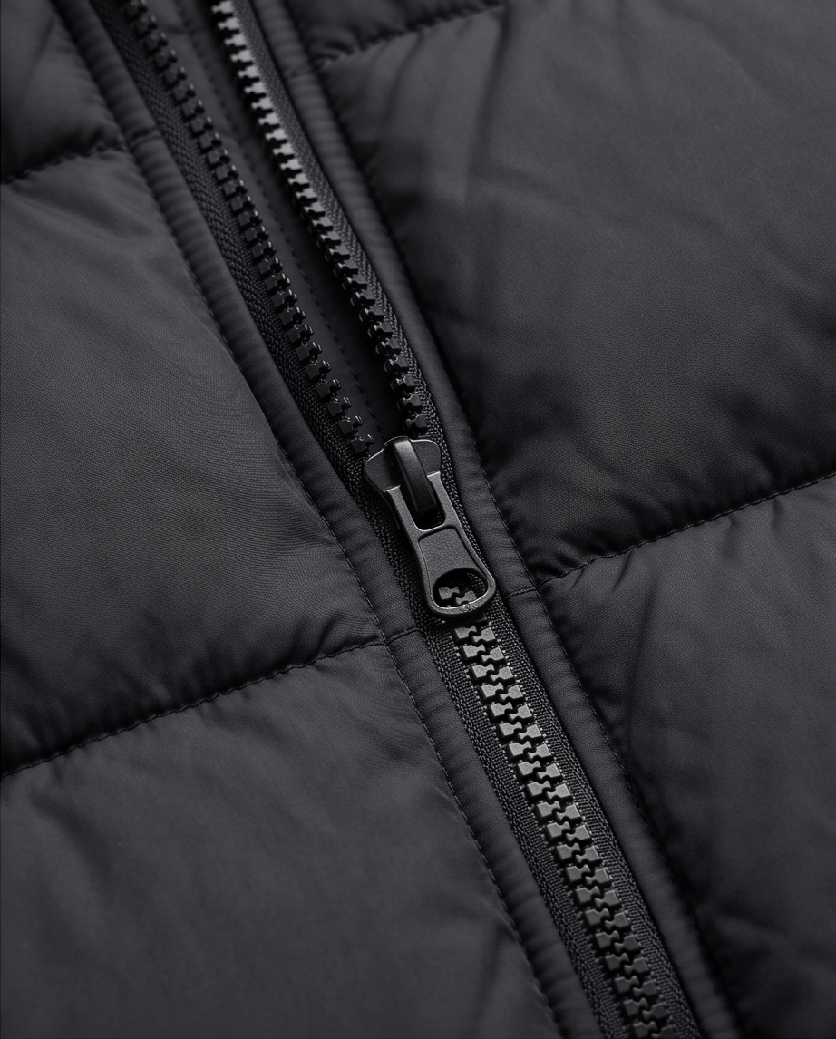 Parka acolchada negra con cierre - miniatura 1