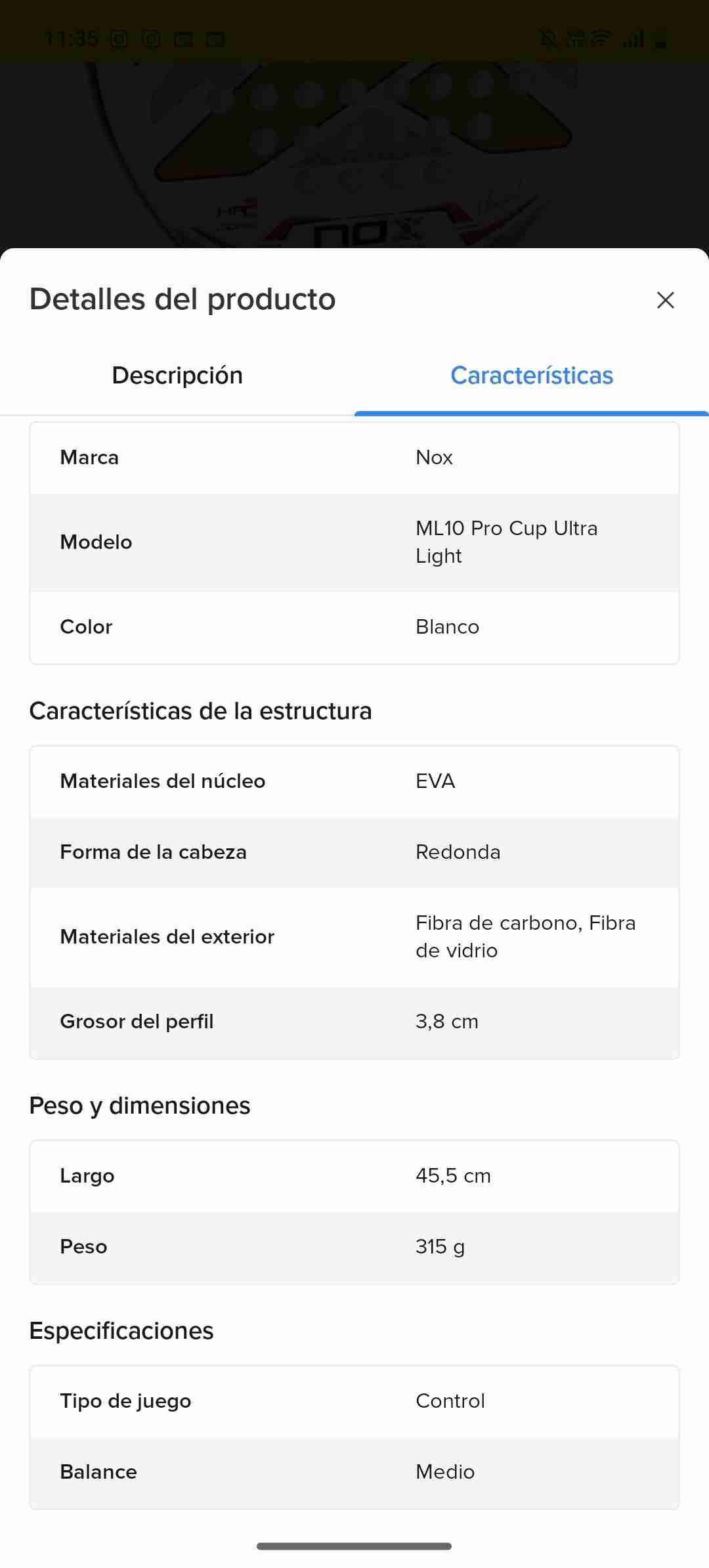 Pala de pádel Nox ML10 Pro Cup - miniatura 4