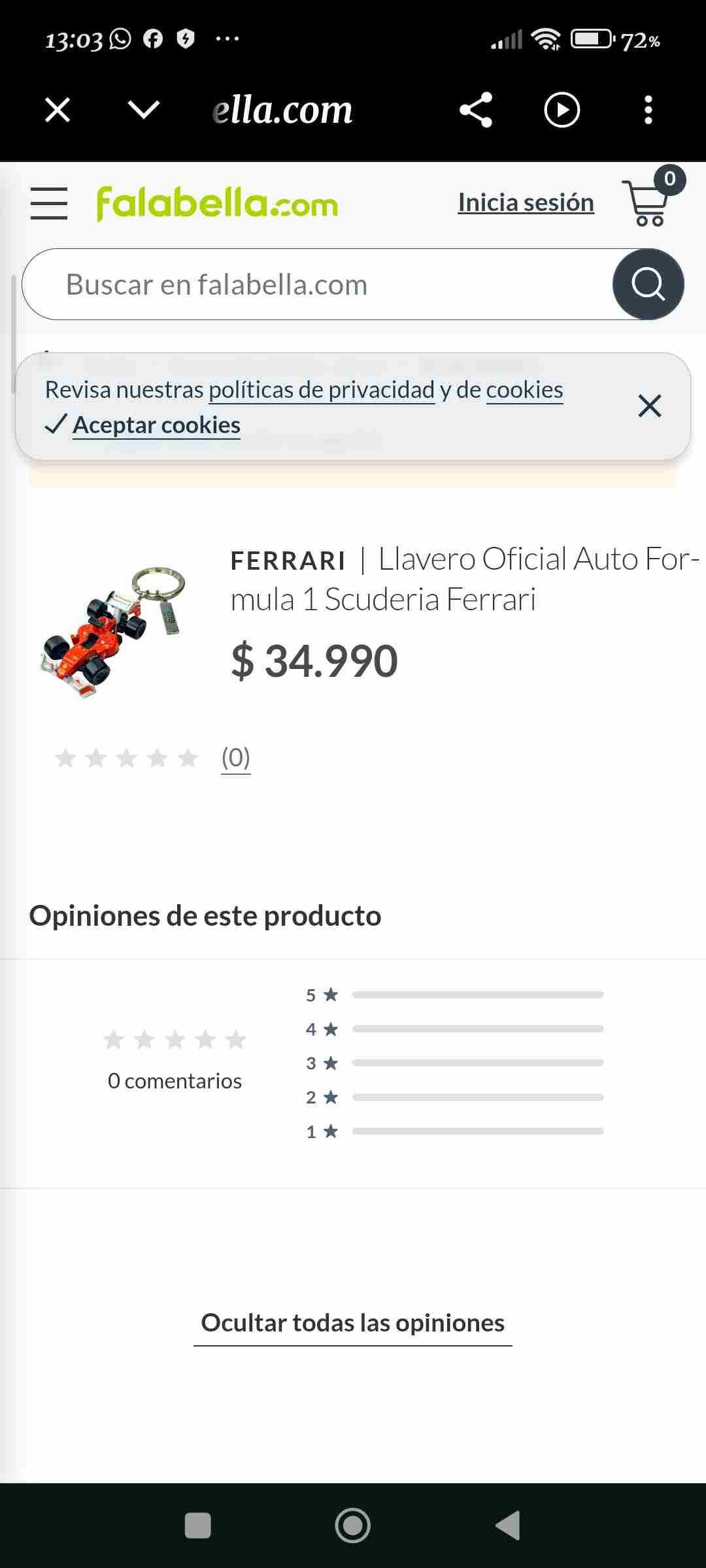 Llavero Ferrari Fórmula 1 Scuderia - miniatura 1