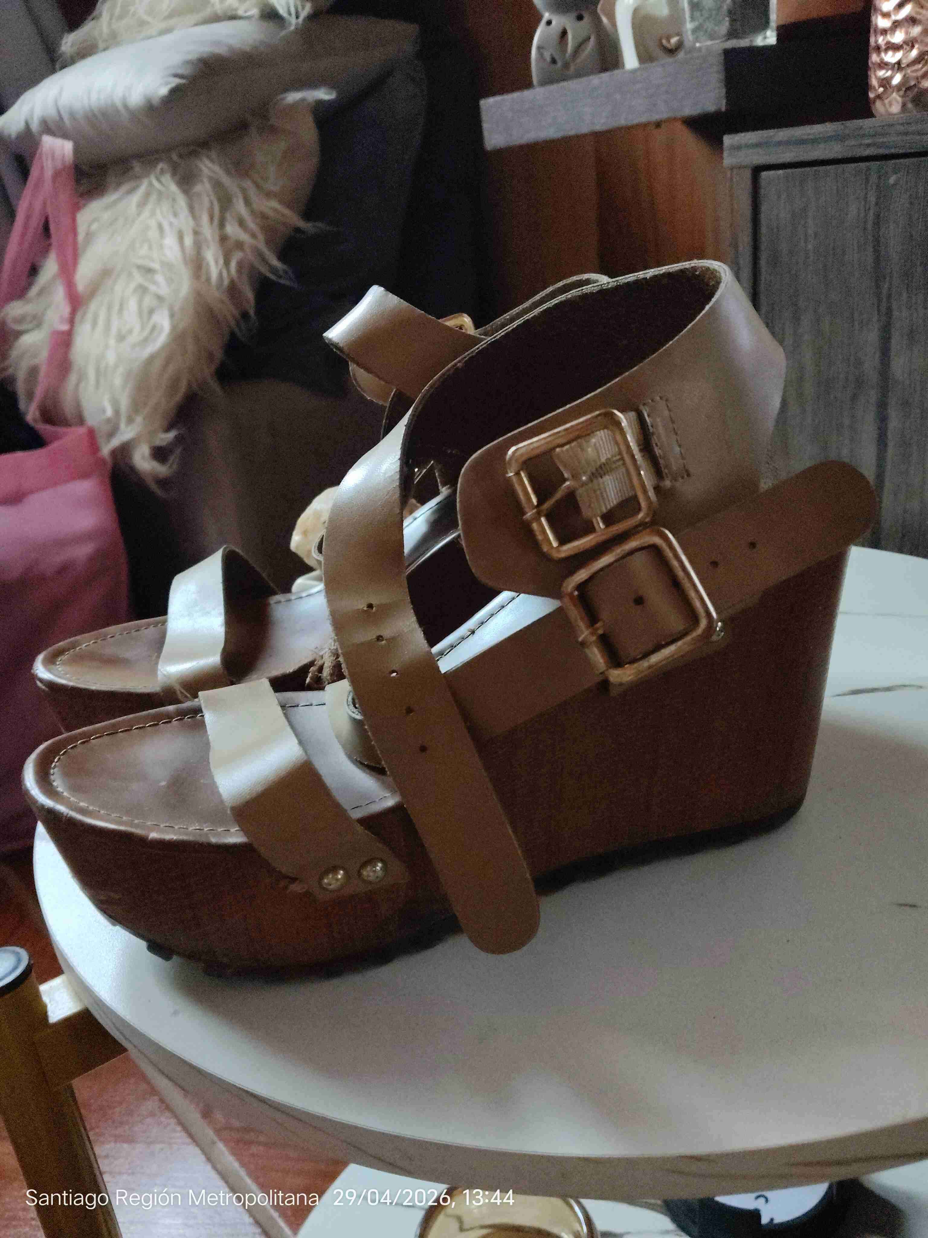 Sandalias de cuero marrón talla 35.5 - miniatura 2