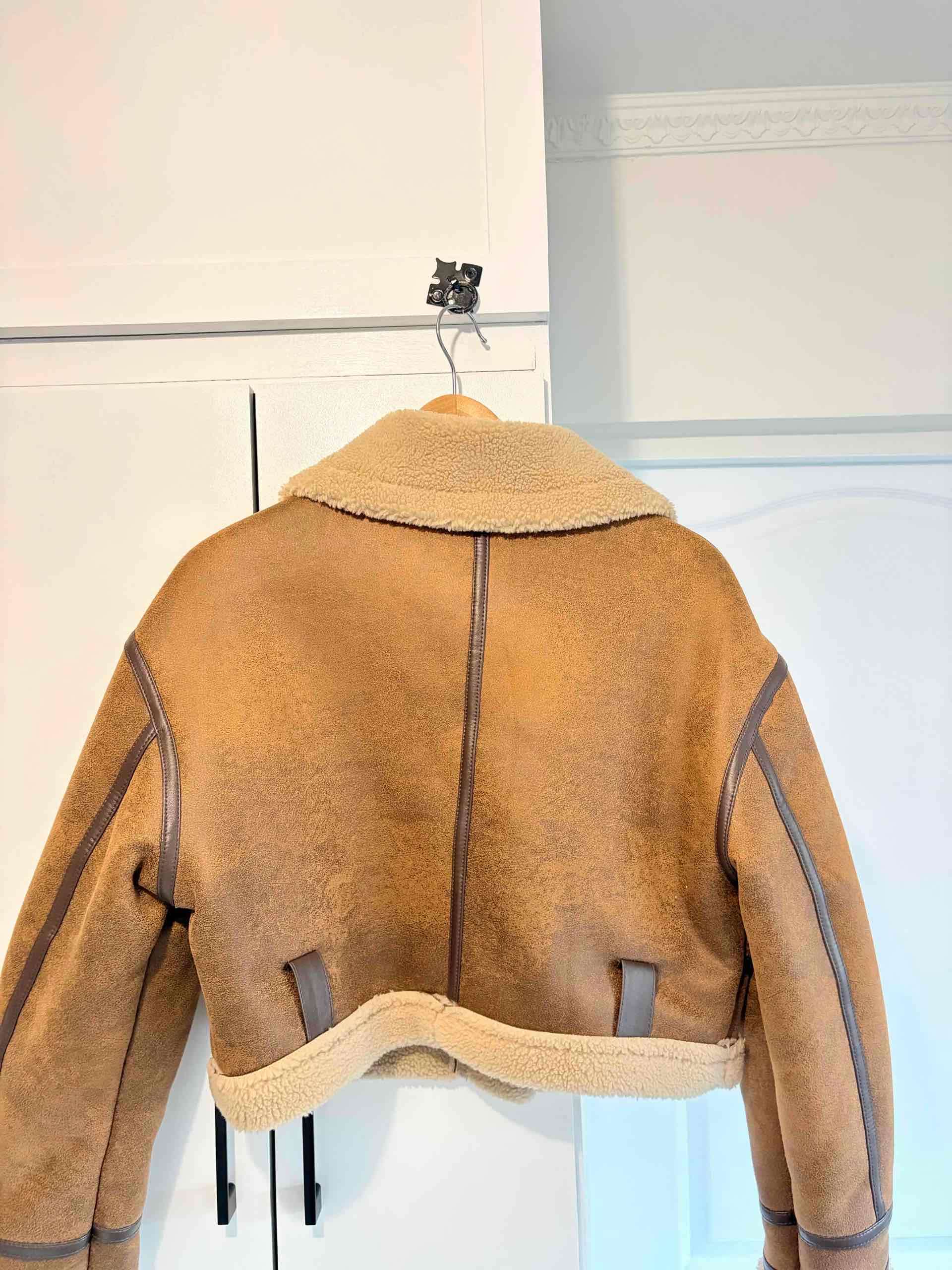 Chaqueta estilo aviador marrón con chiporro - miniatura 2