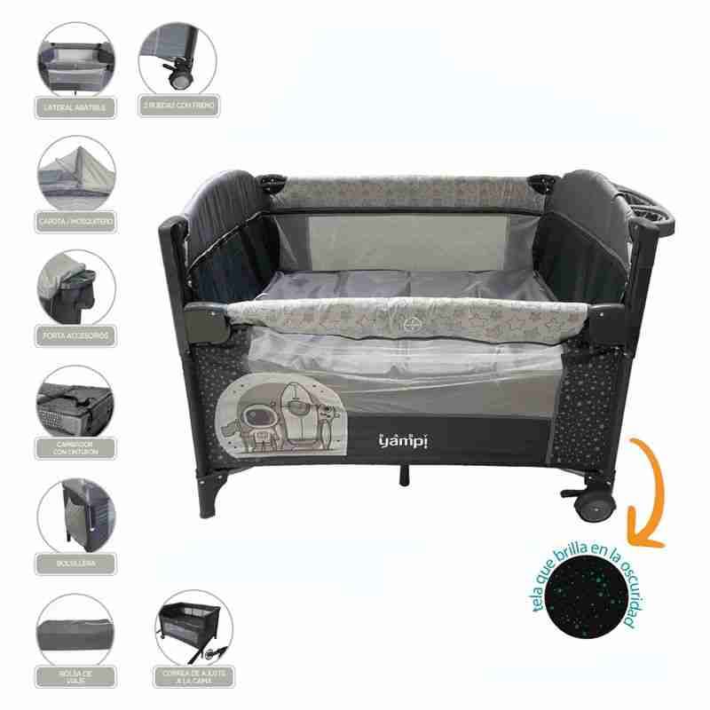 Cuna corral Yamp con accesorios. Pack and Play - miniatura 2