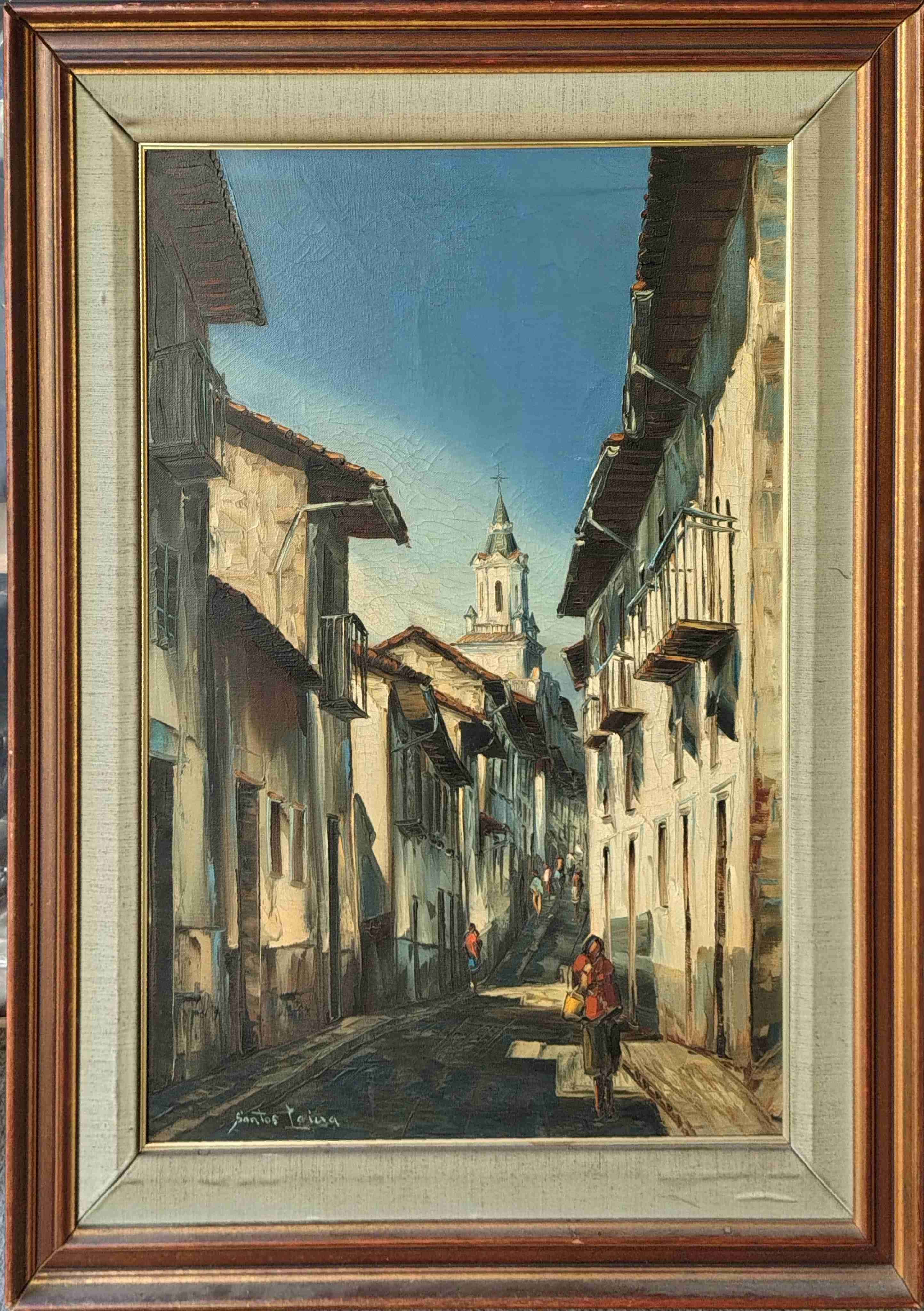 Cuadro paisaje urbano enmarcado