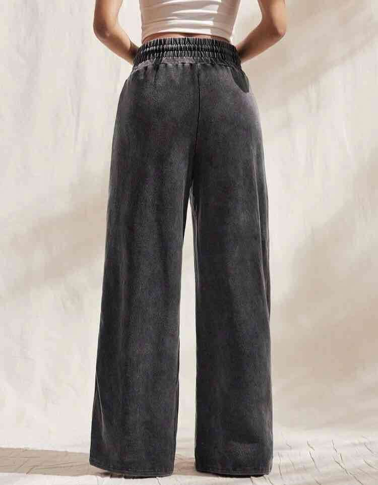 Pantalon prelavados negro  mujer - miniatura 2