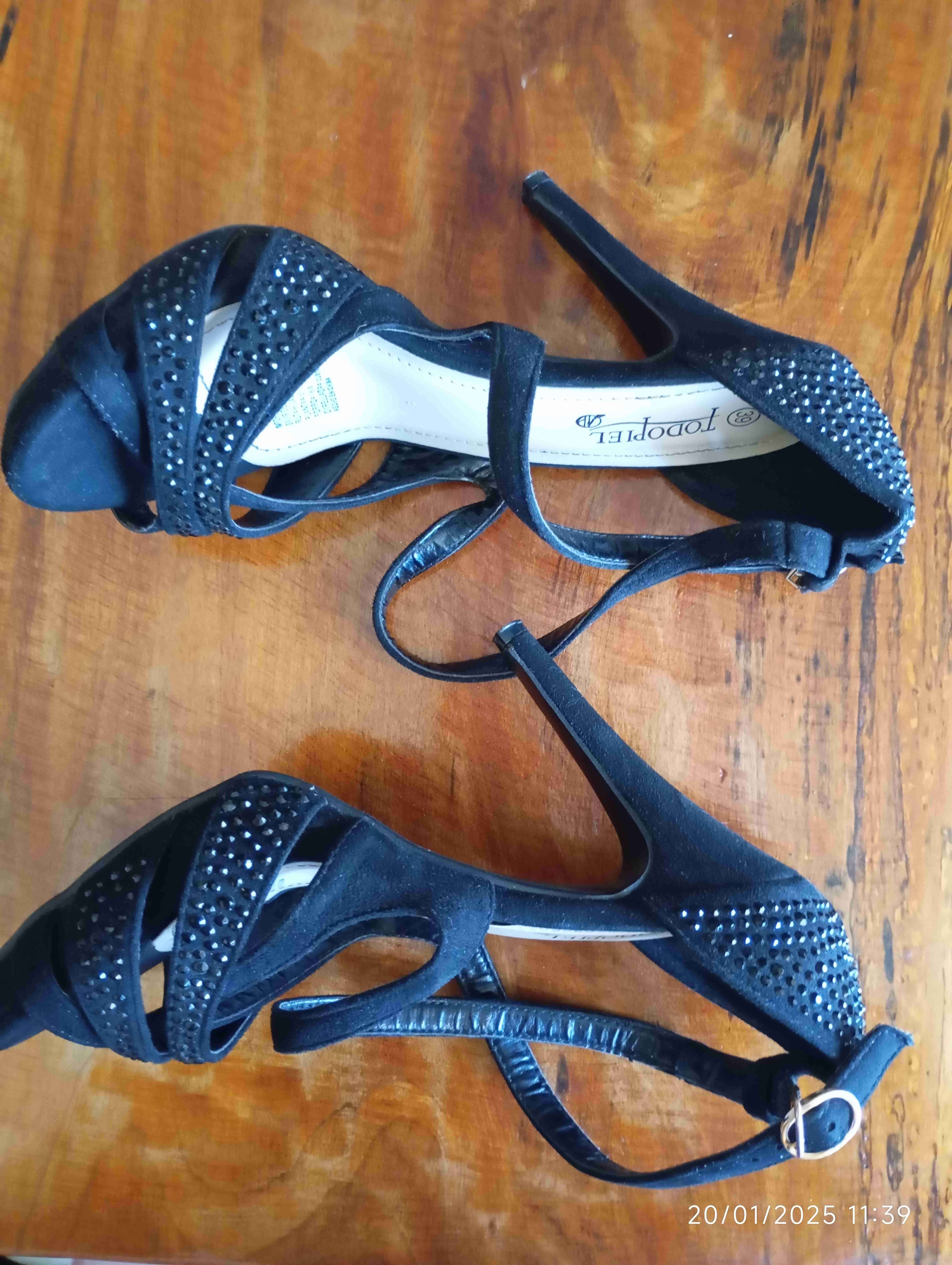 Sandalias negras con brillantes - miniatura 2