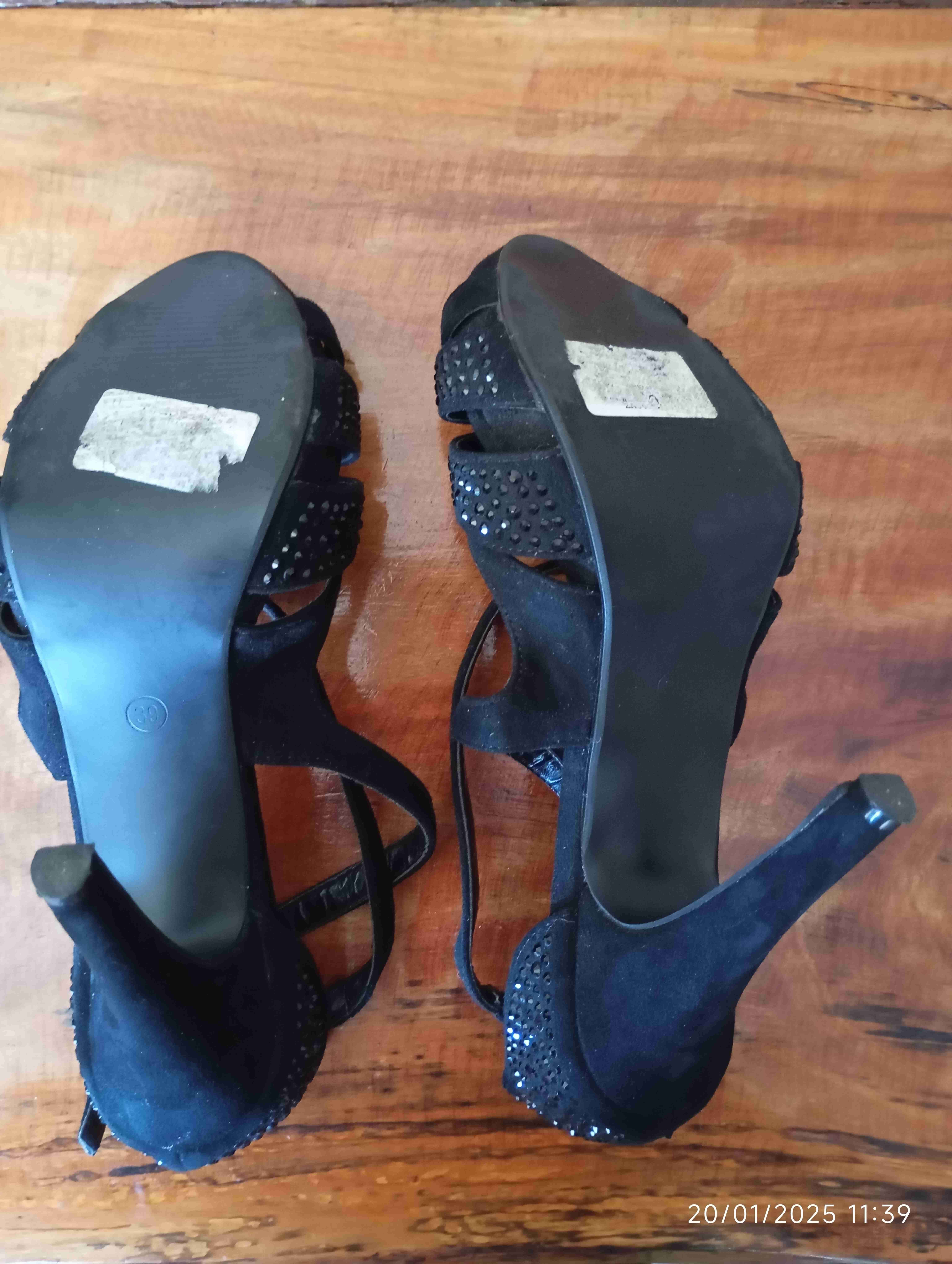 Sandalias negras con brillantes - miniatura 3