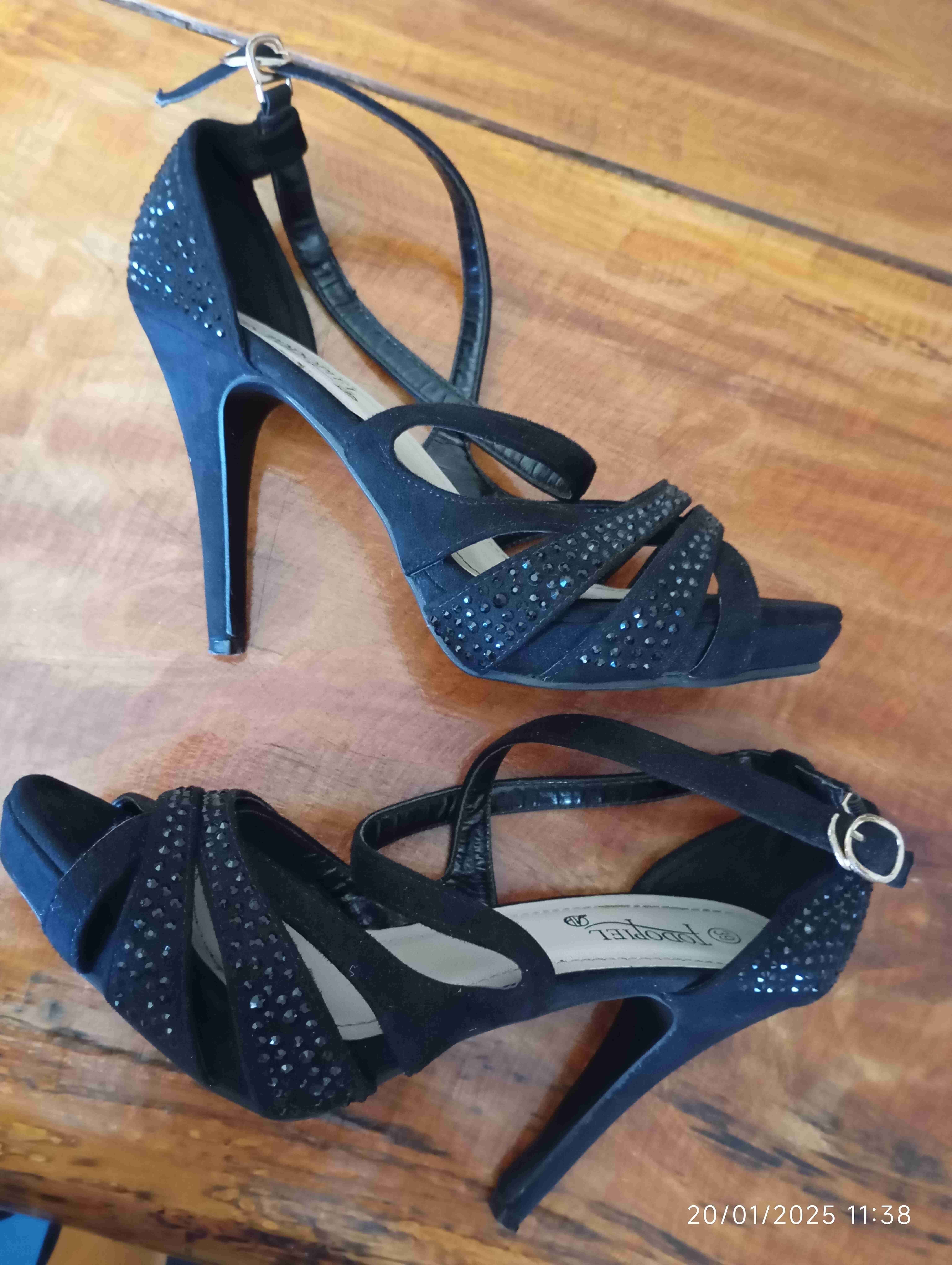 Sandalias negras con brillantes - miniatura 4