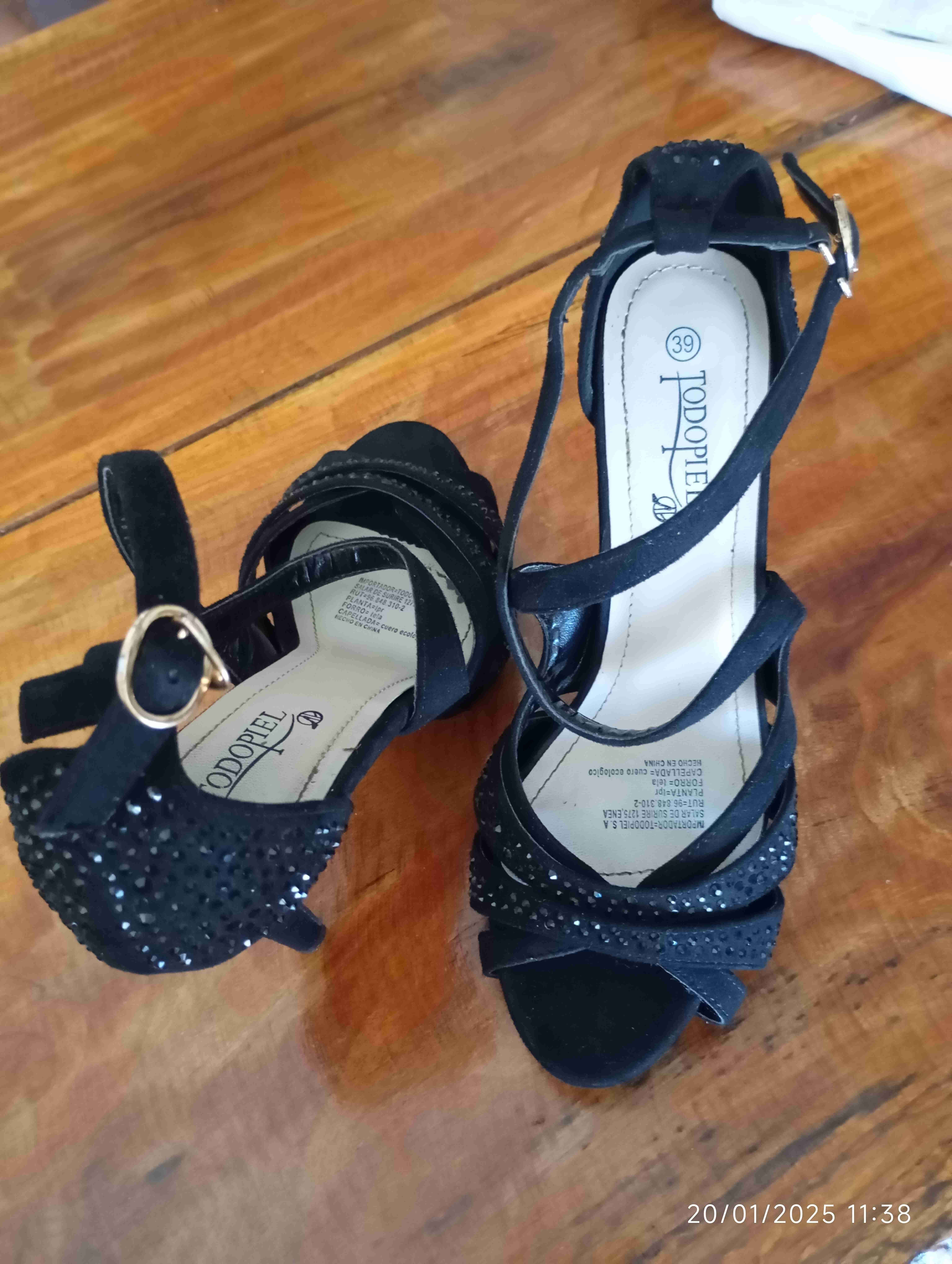 Sandalias negras con brillantes - miniatura 5