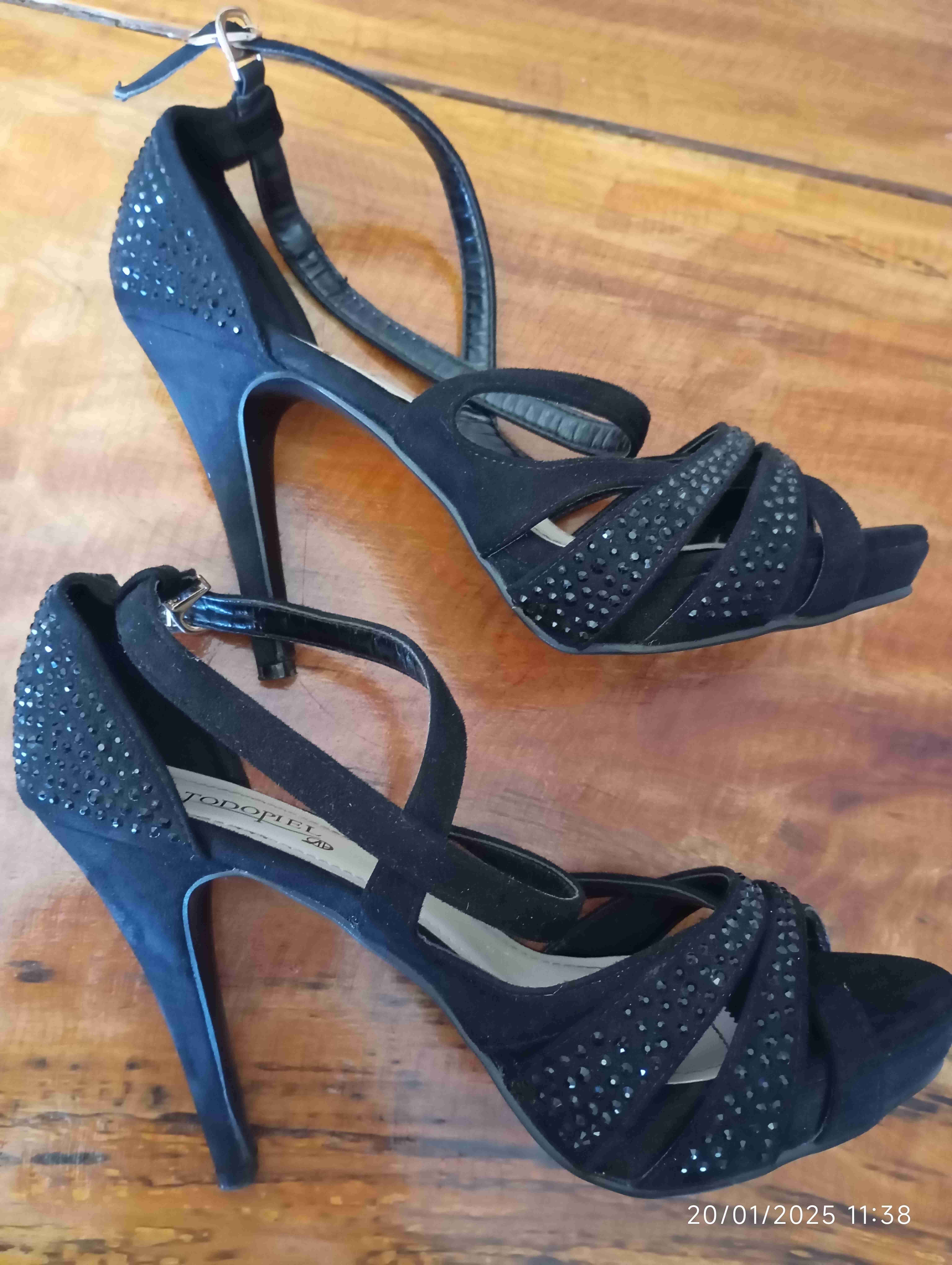 Sandalias negras con brillantes - miniatura 6