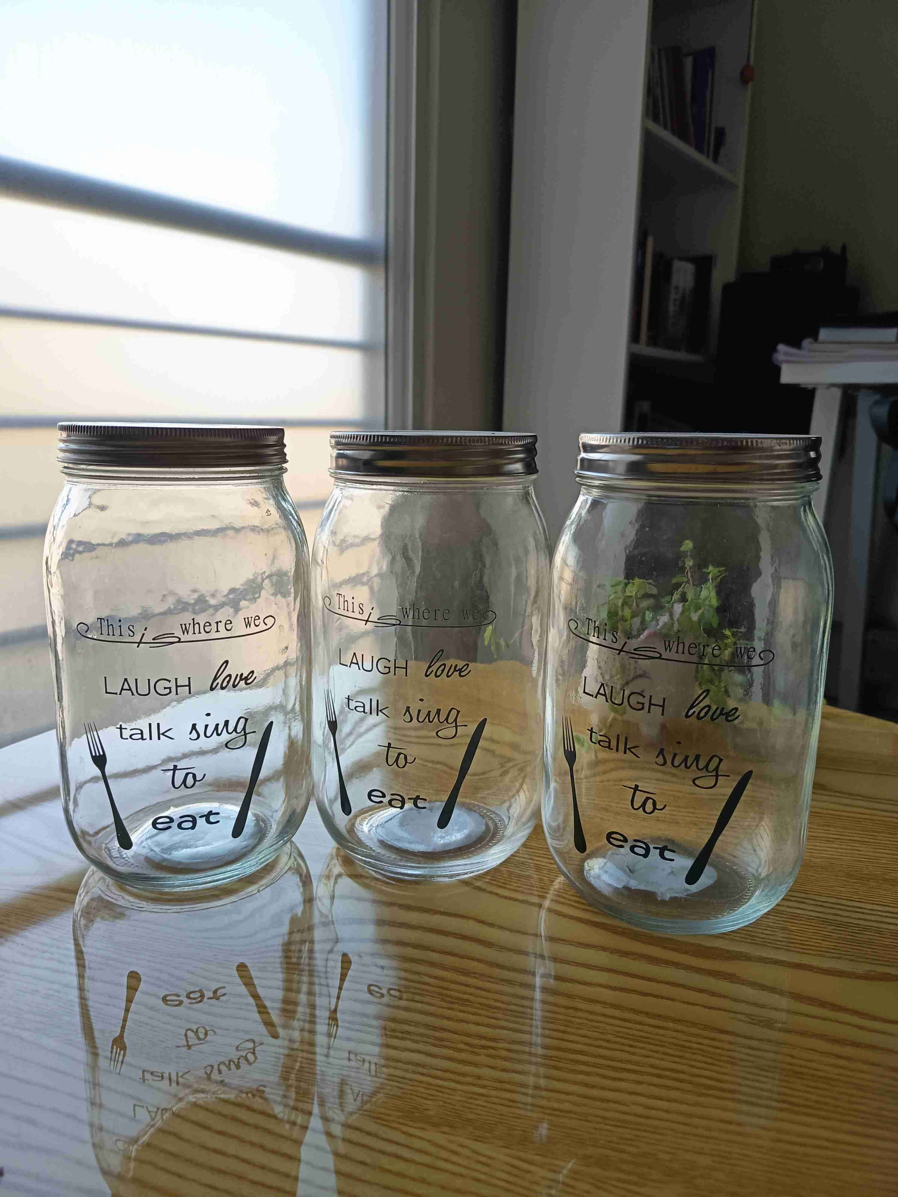 Frascos de vidrio decorativos