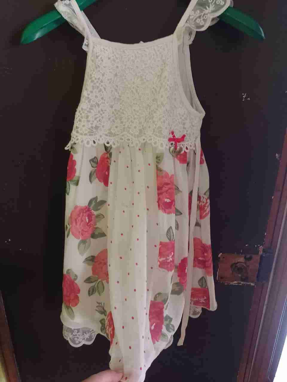 Vestido infantil floral rosa - miniatura 6