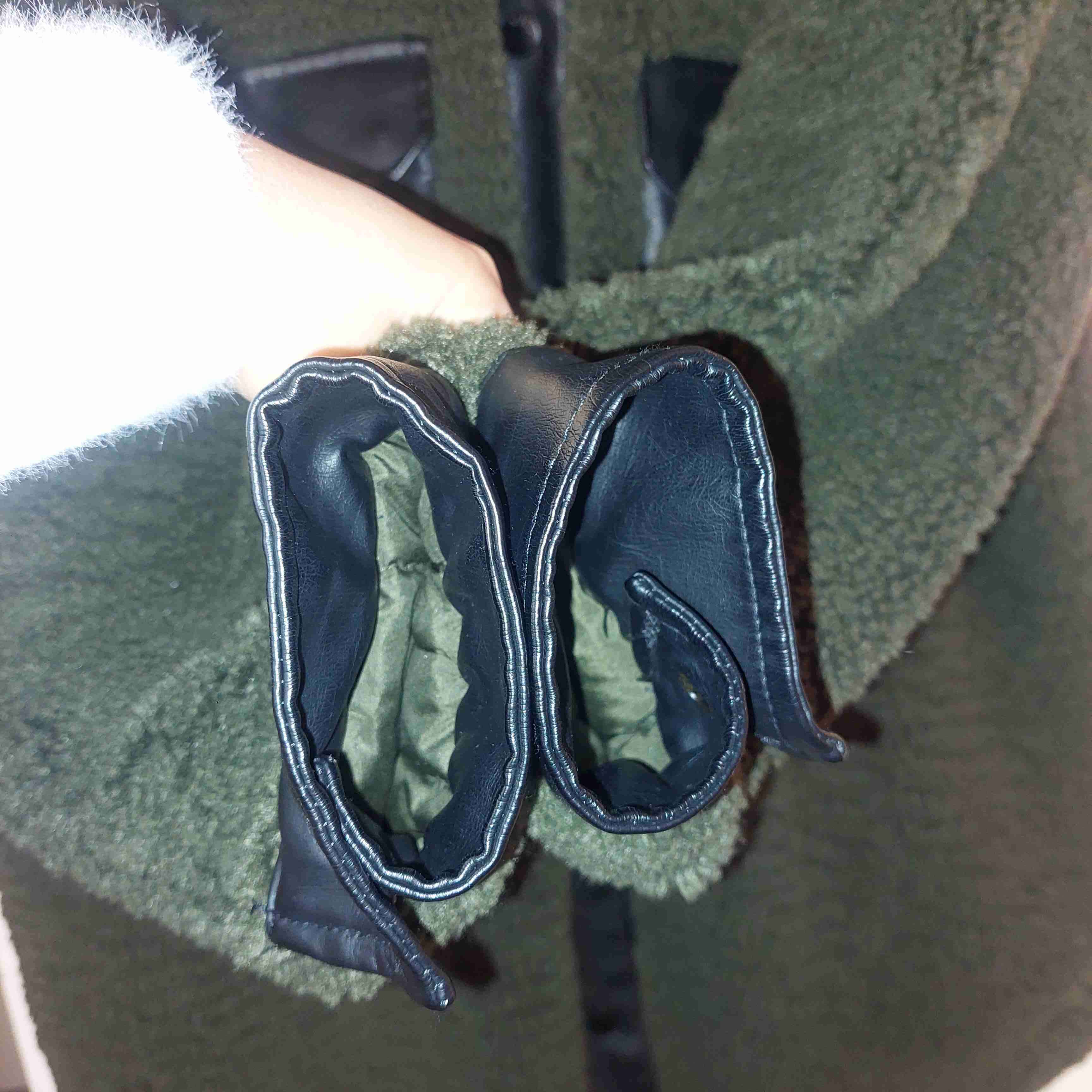 Abrigo de lana verde con bolsillos - miniatura 4