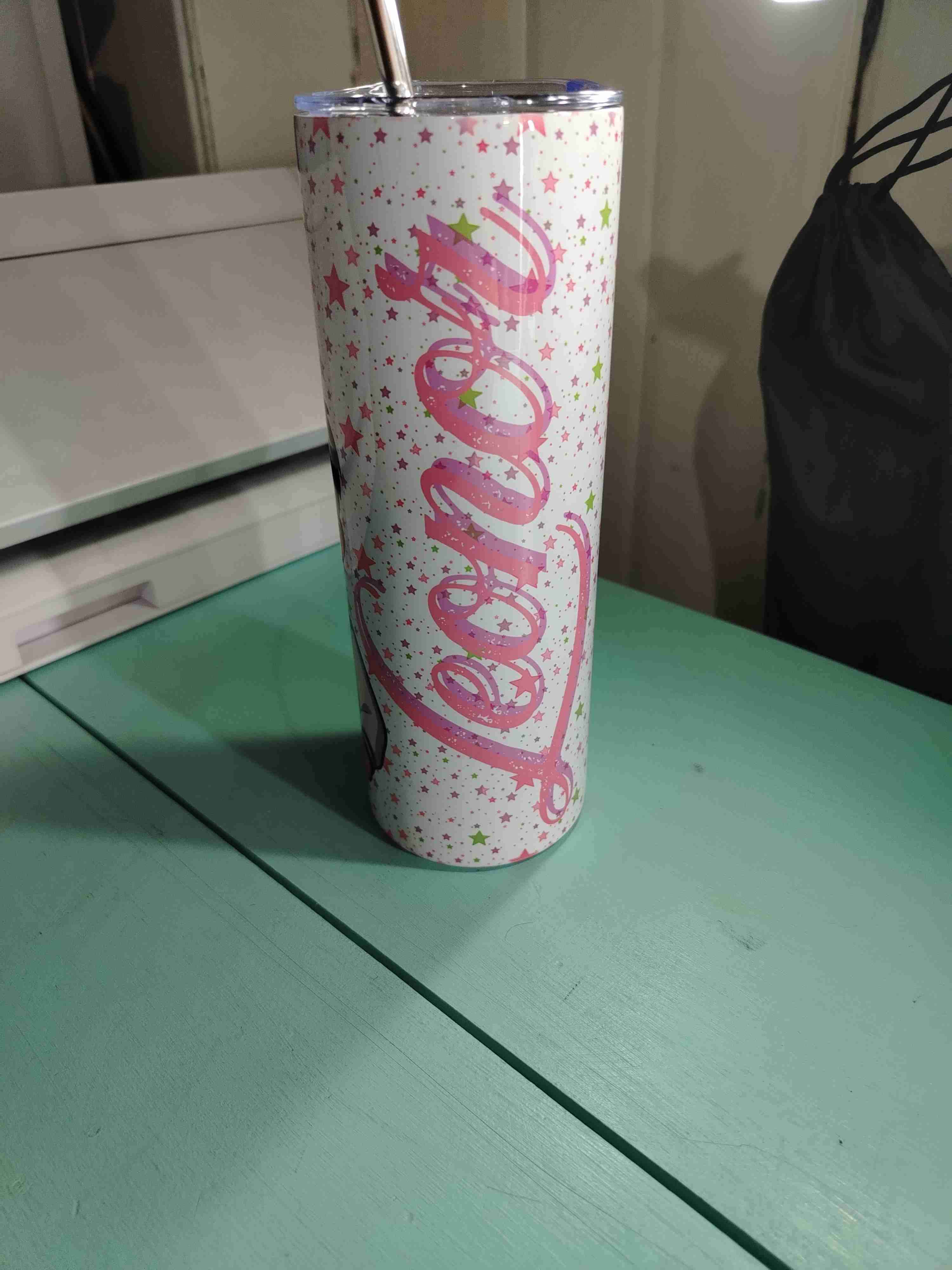 Vaso térmico caricatura y bombilla - miniatura 2