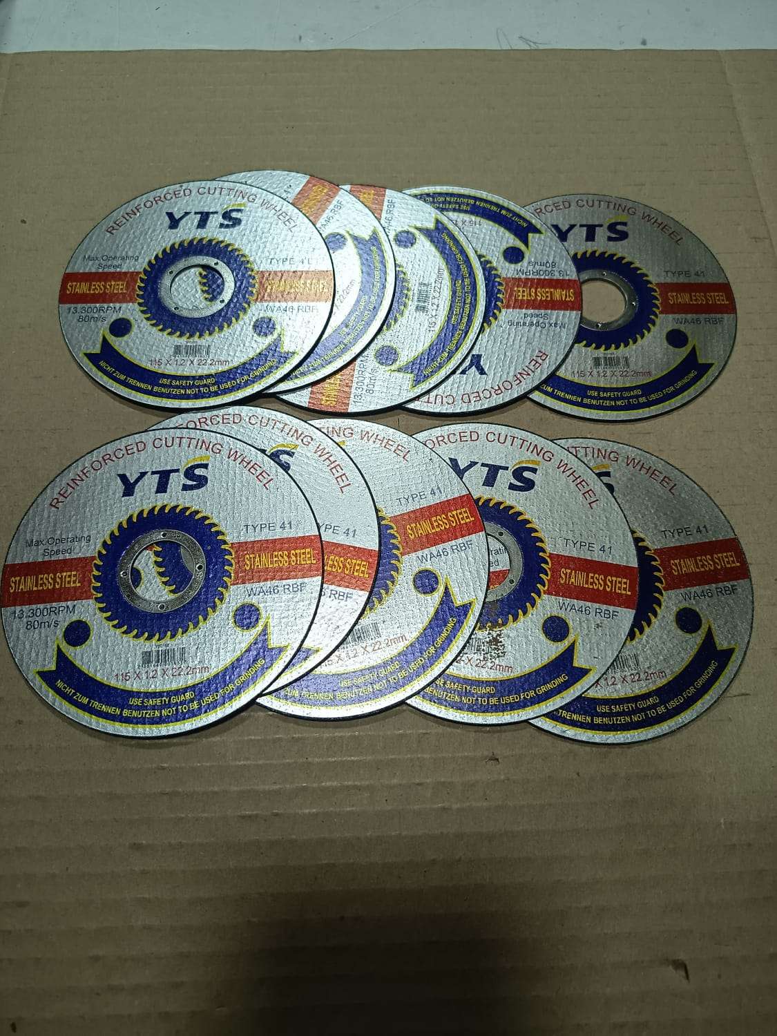 Pack 10 Discos de Corte Fino 4 1/2" para Metal YTS - miniatura 2