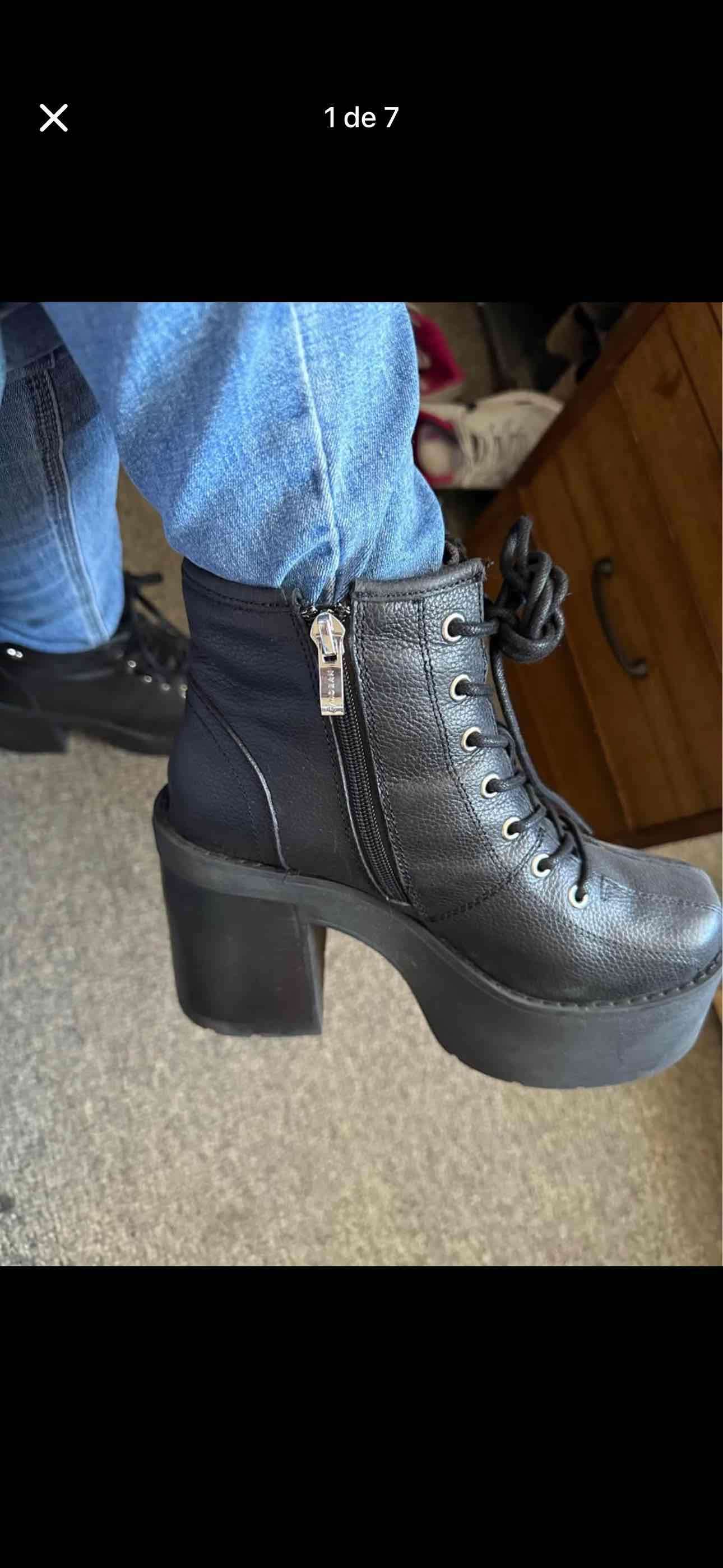 Botines plataforma negros - miniatura 2