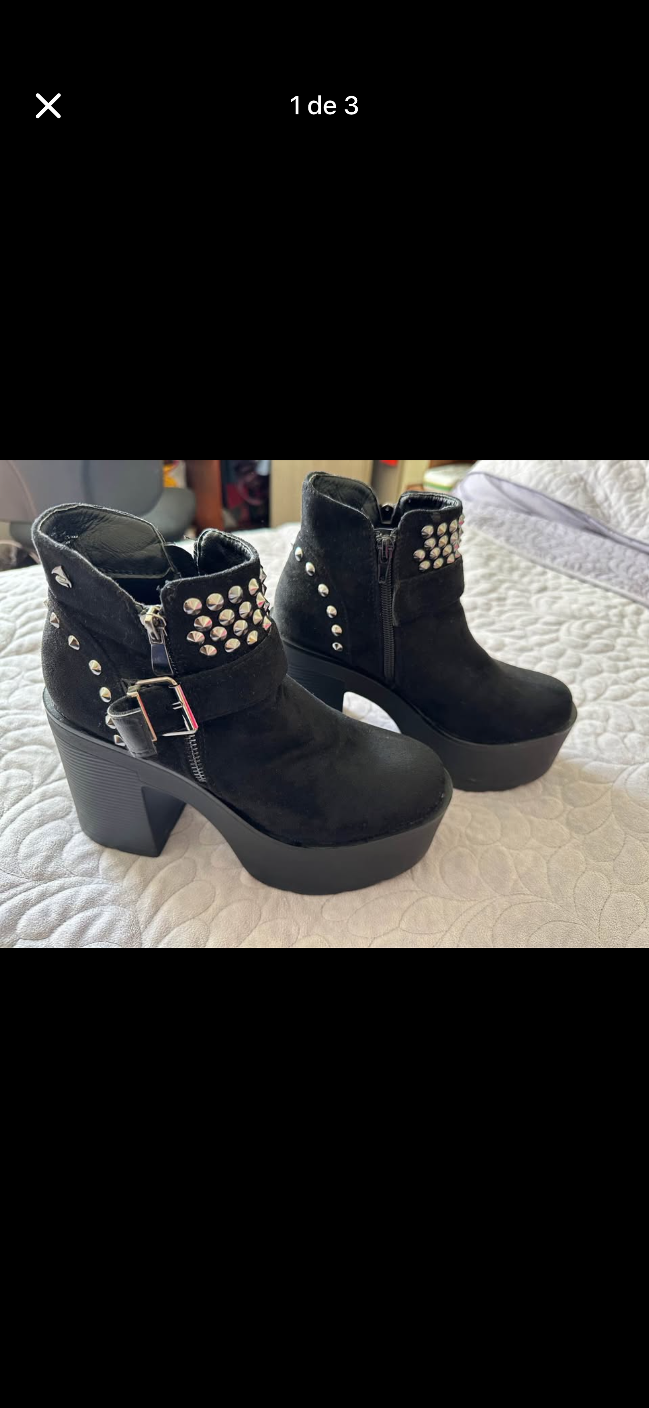 Botines negros con tachuelas - miniatura 2