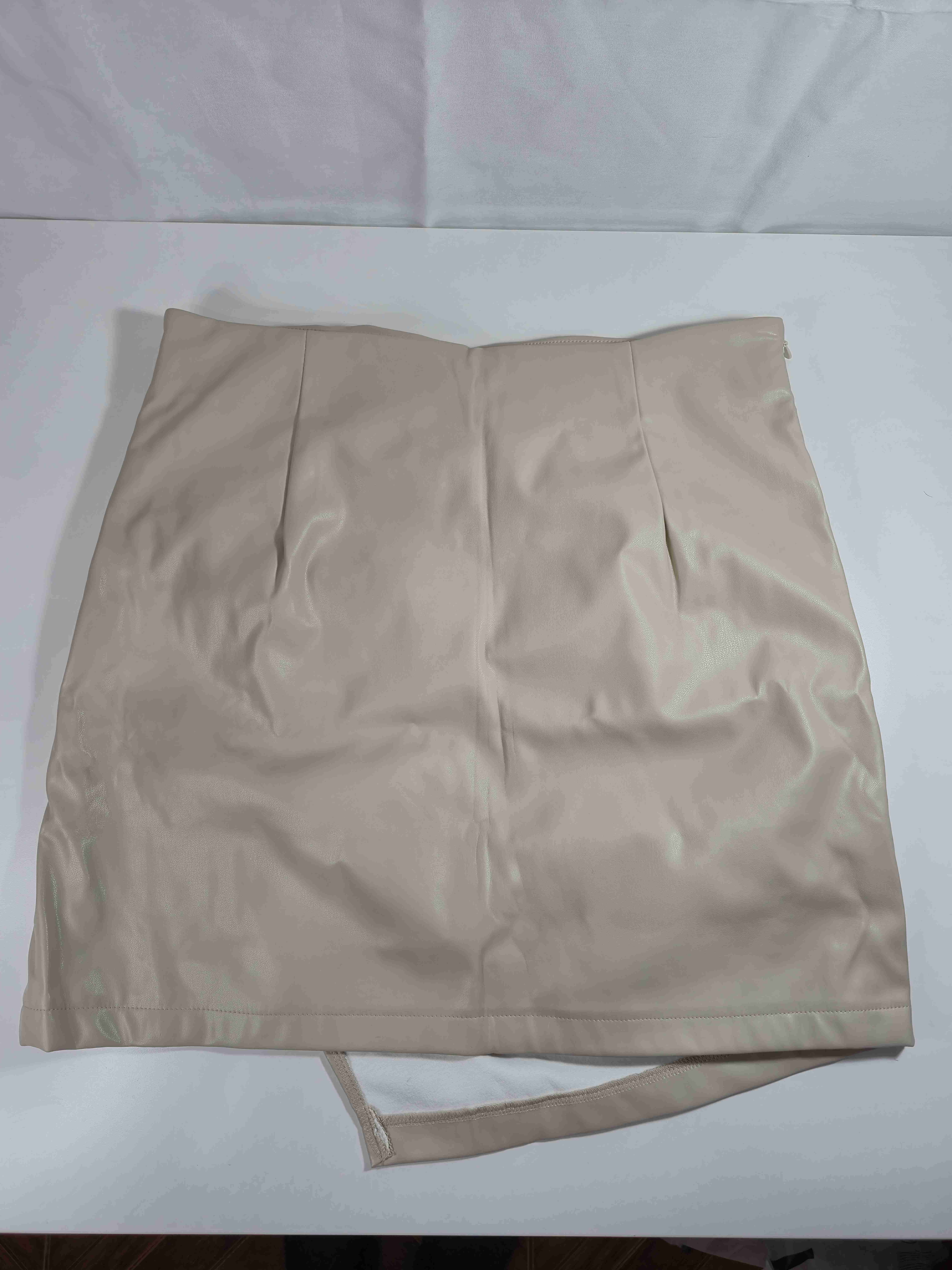 Falda beige plisada talla L - miniatura 2