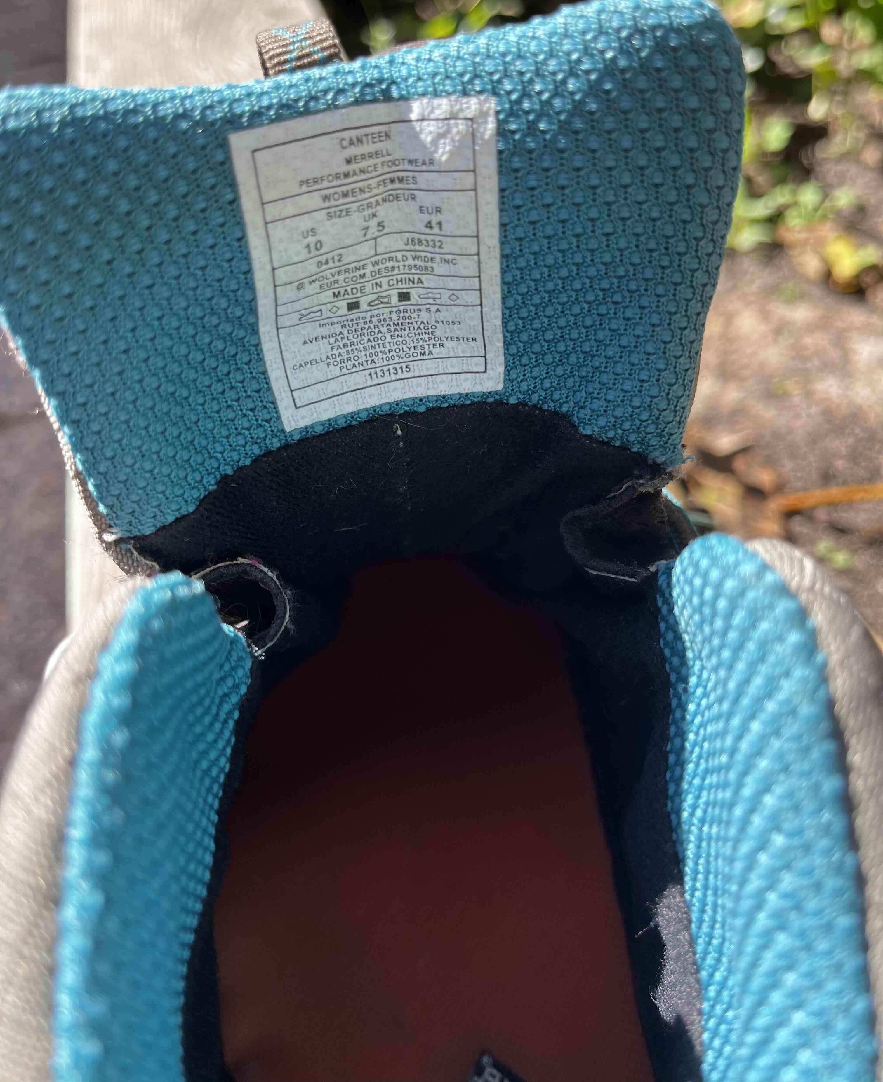 Bota de montaña café y azul Merrell - miniatura 2