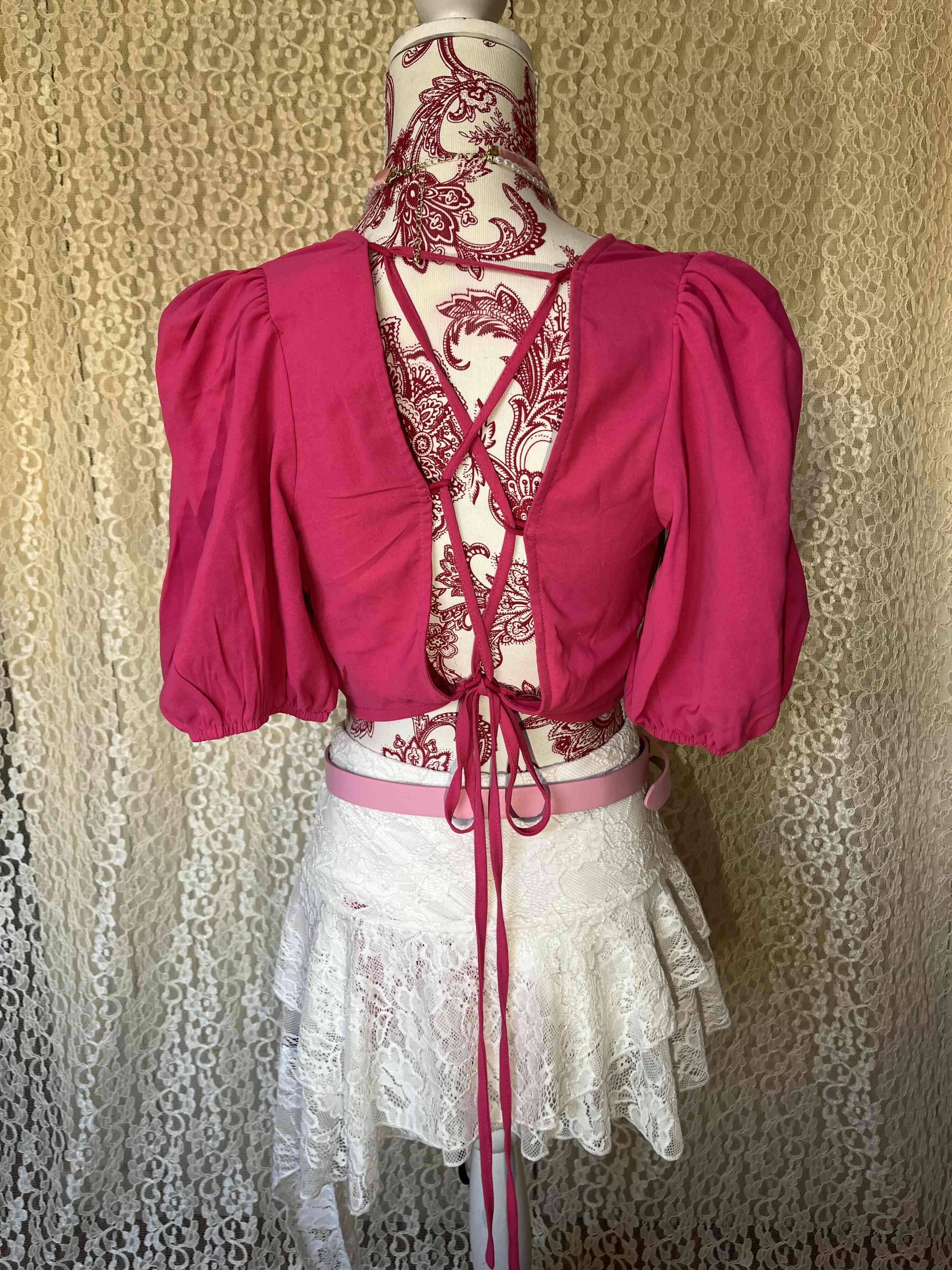Blusa rosa manga corta - miniatura 2