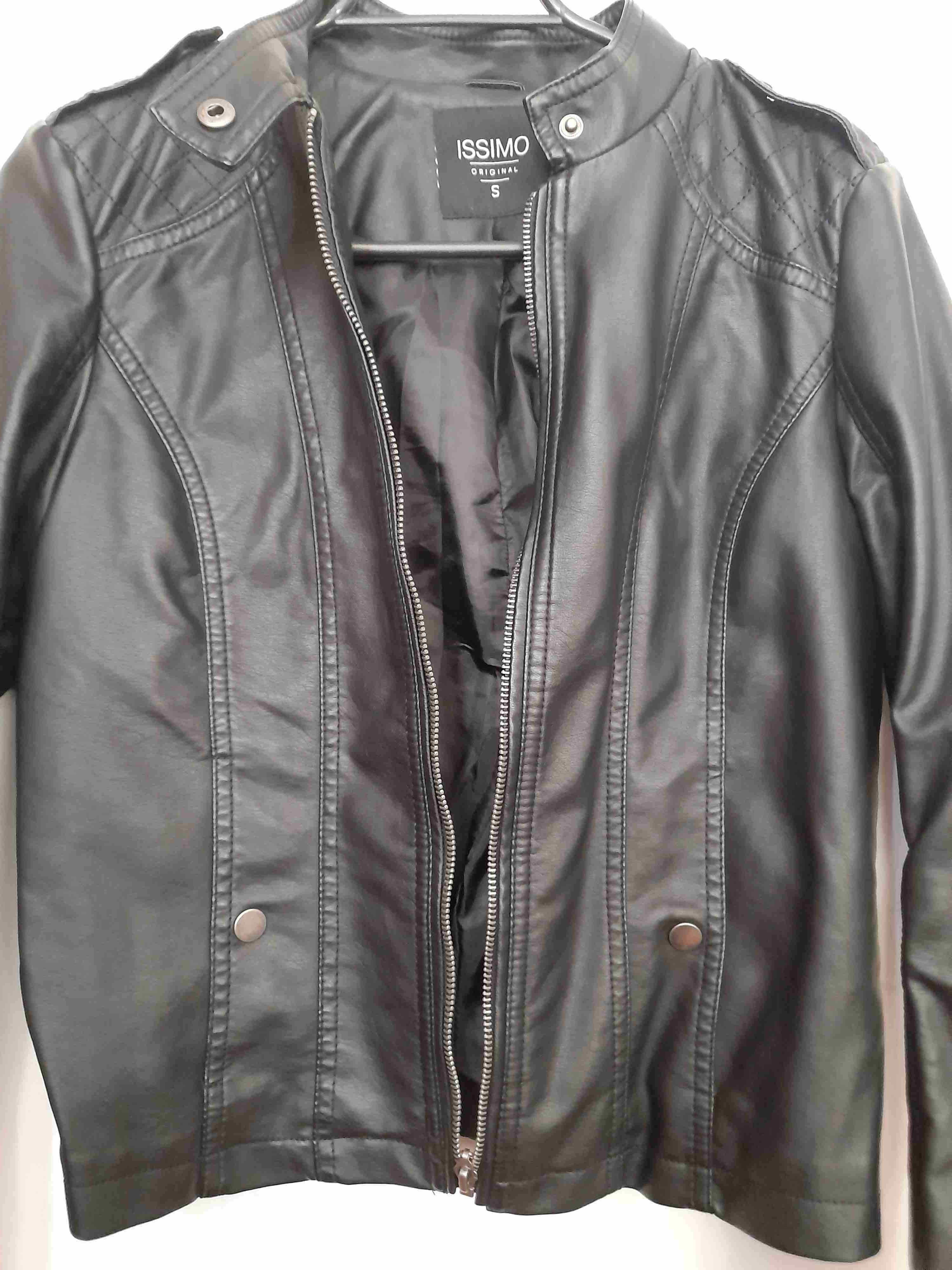 Chaqueta negra de ecocuero - miniatura 3