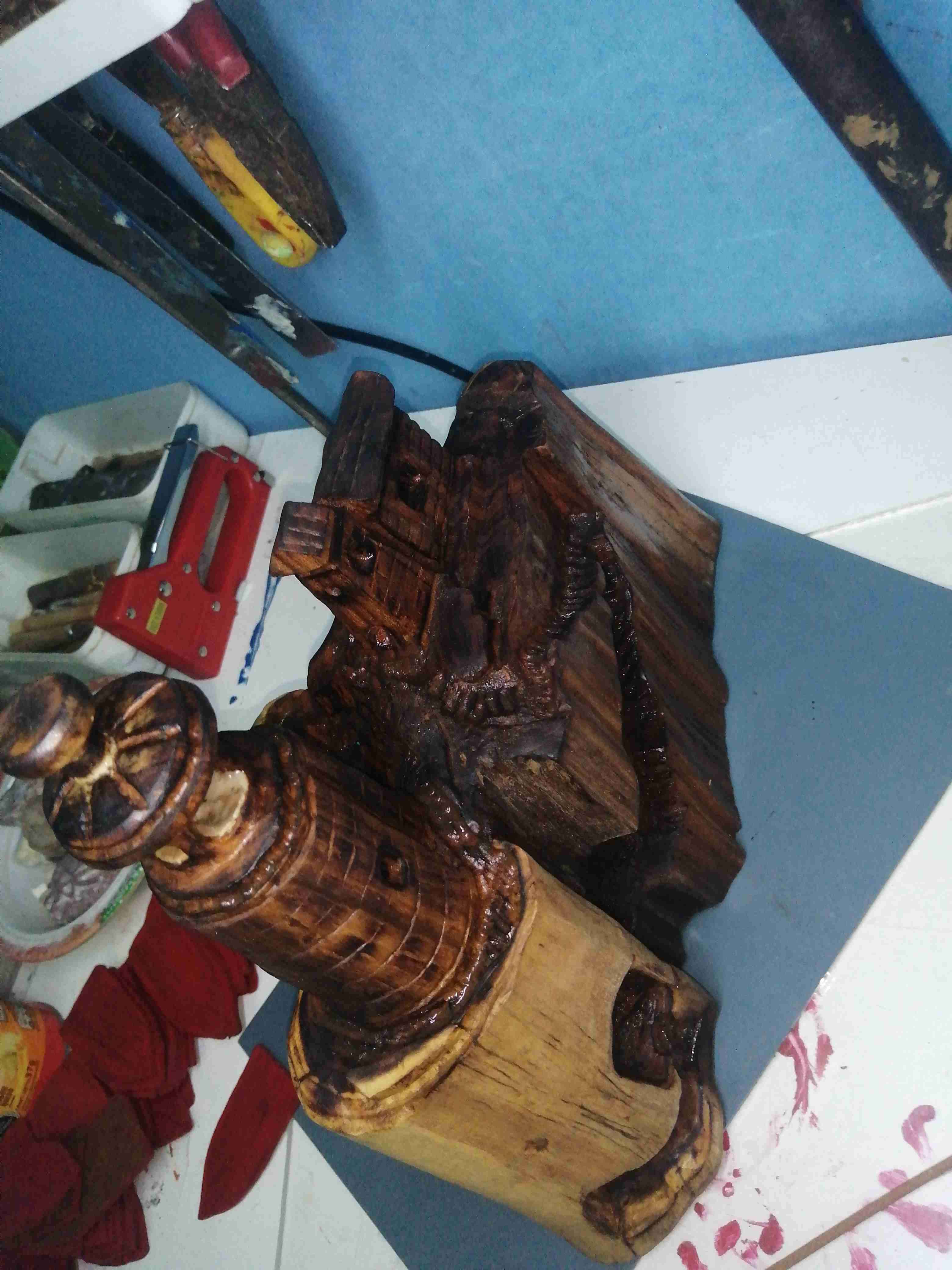 Escultura de madera faro - miniatura 2