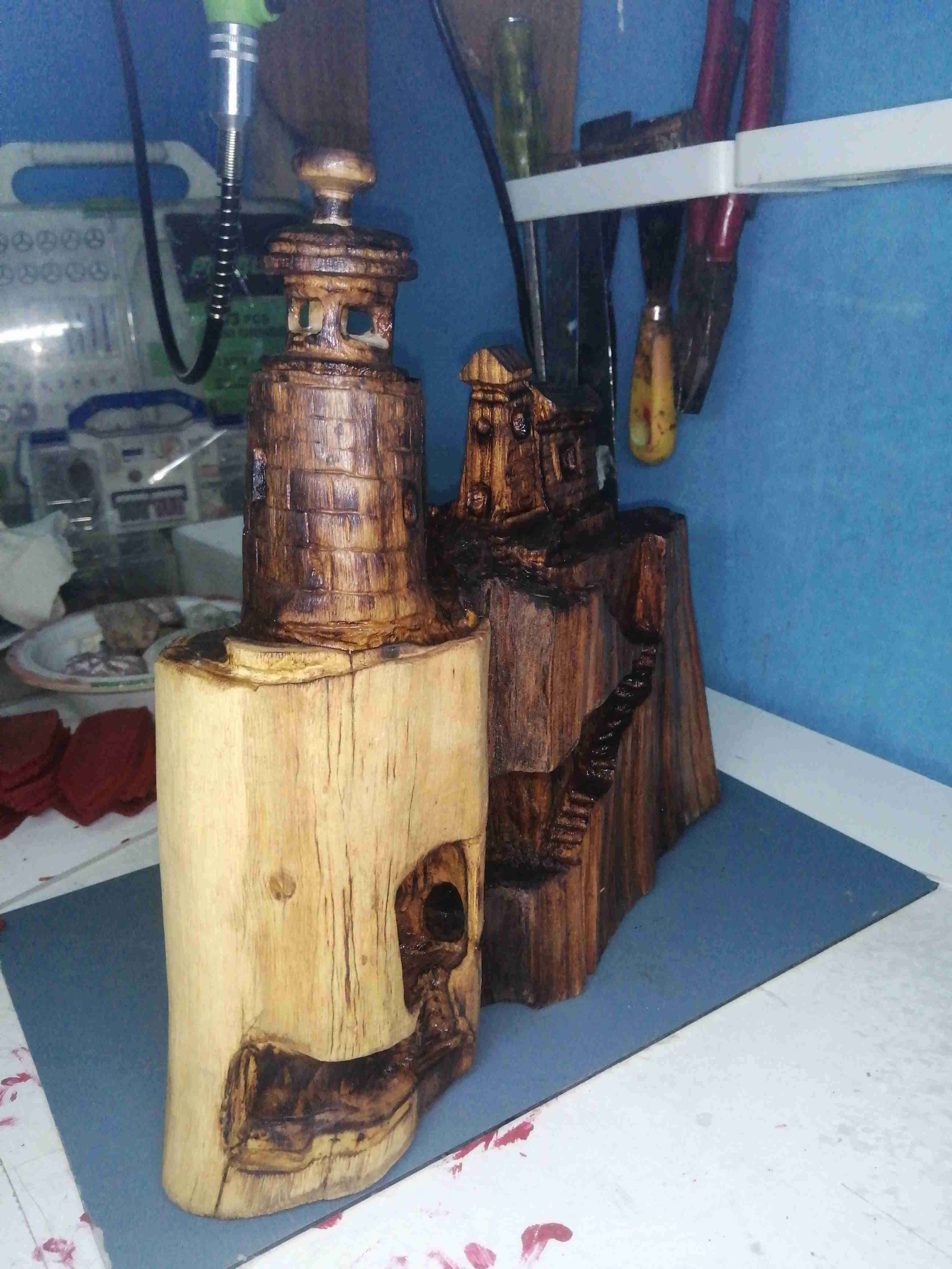 Escultura de madera faro - miniatura 6