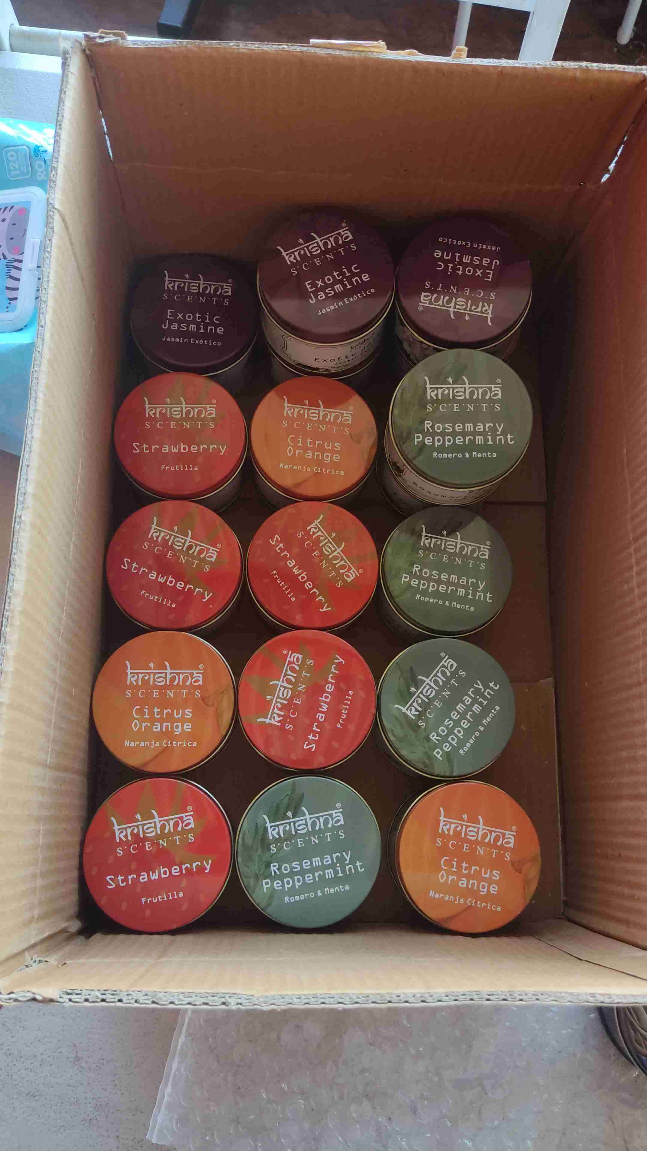 Velitas aromaticas de 2 mechas marca KRISHNA. - miniatura 3