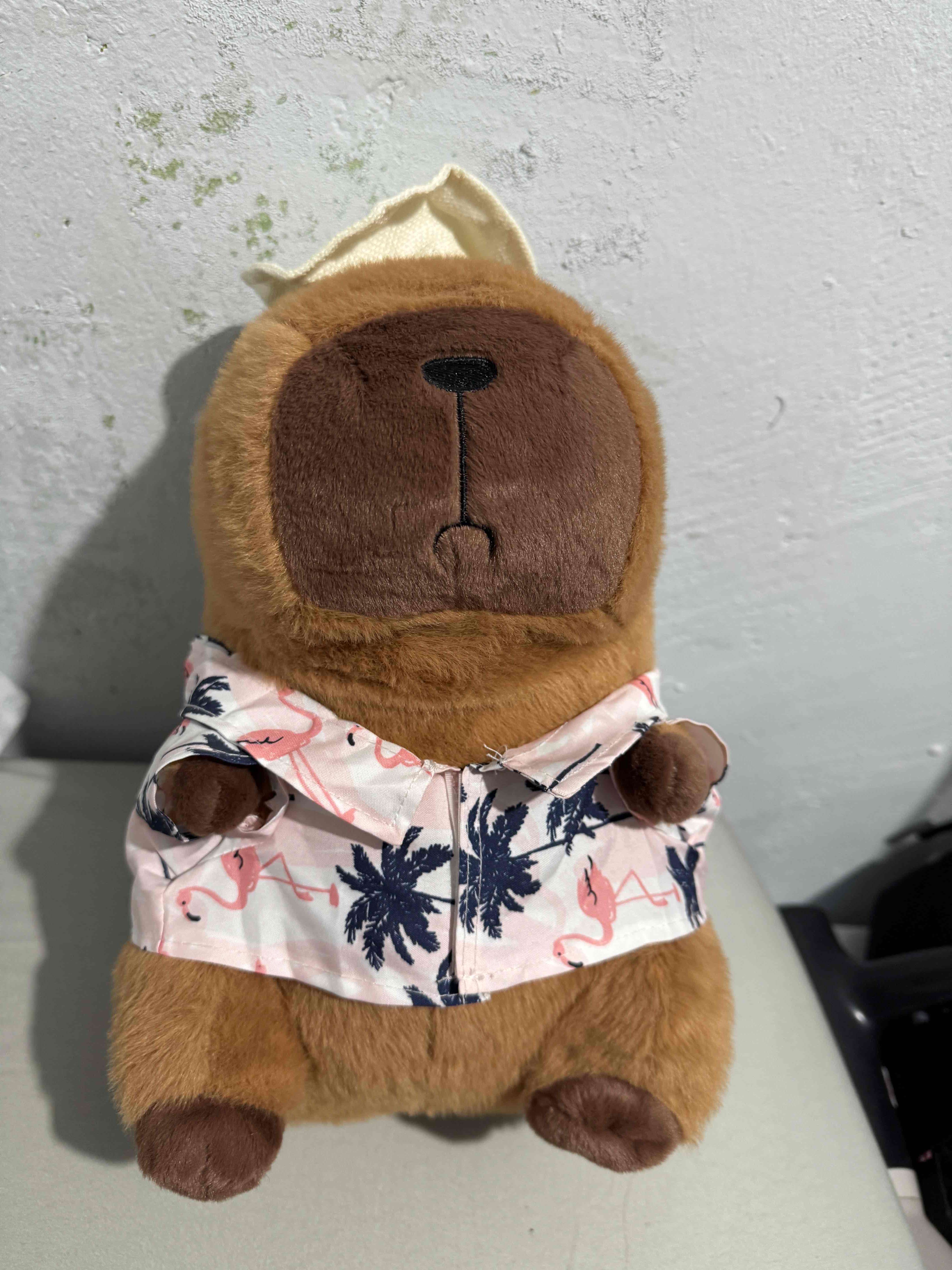 Peluchito de capibara con sombrero y camisa - miniatura 2