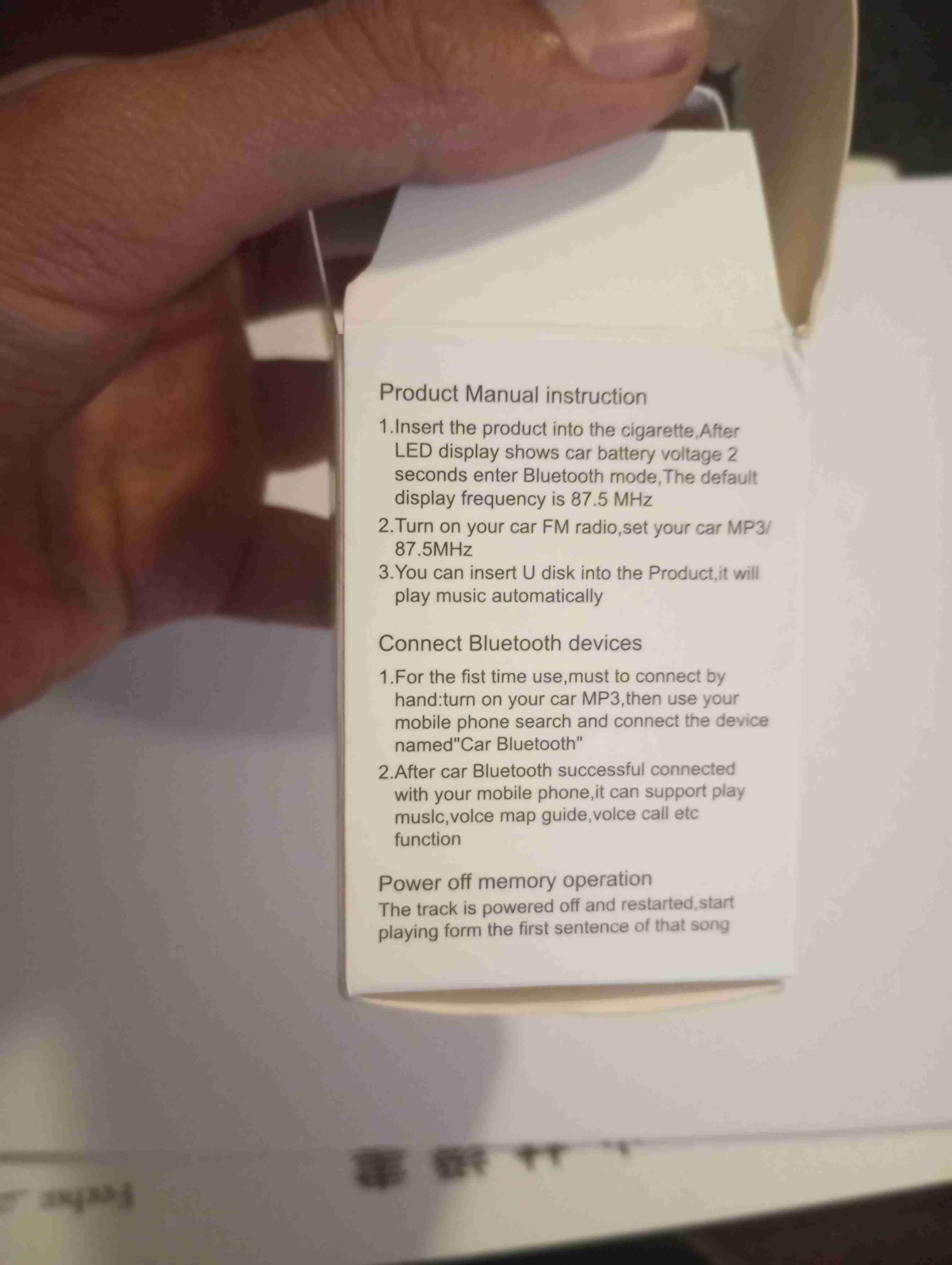 Transmisor FM Bluetooth para Auto - Manos Libres y - miniatura 2