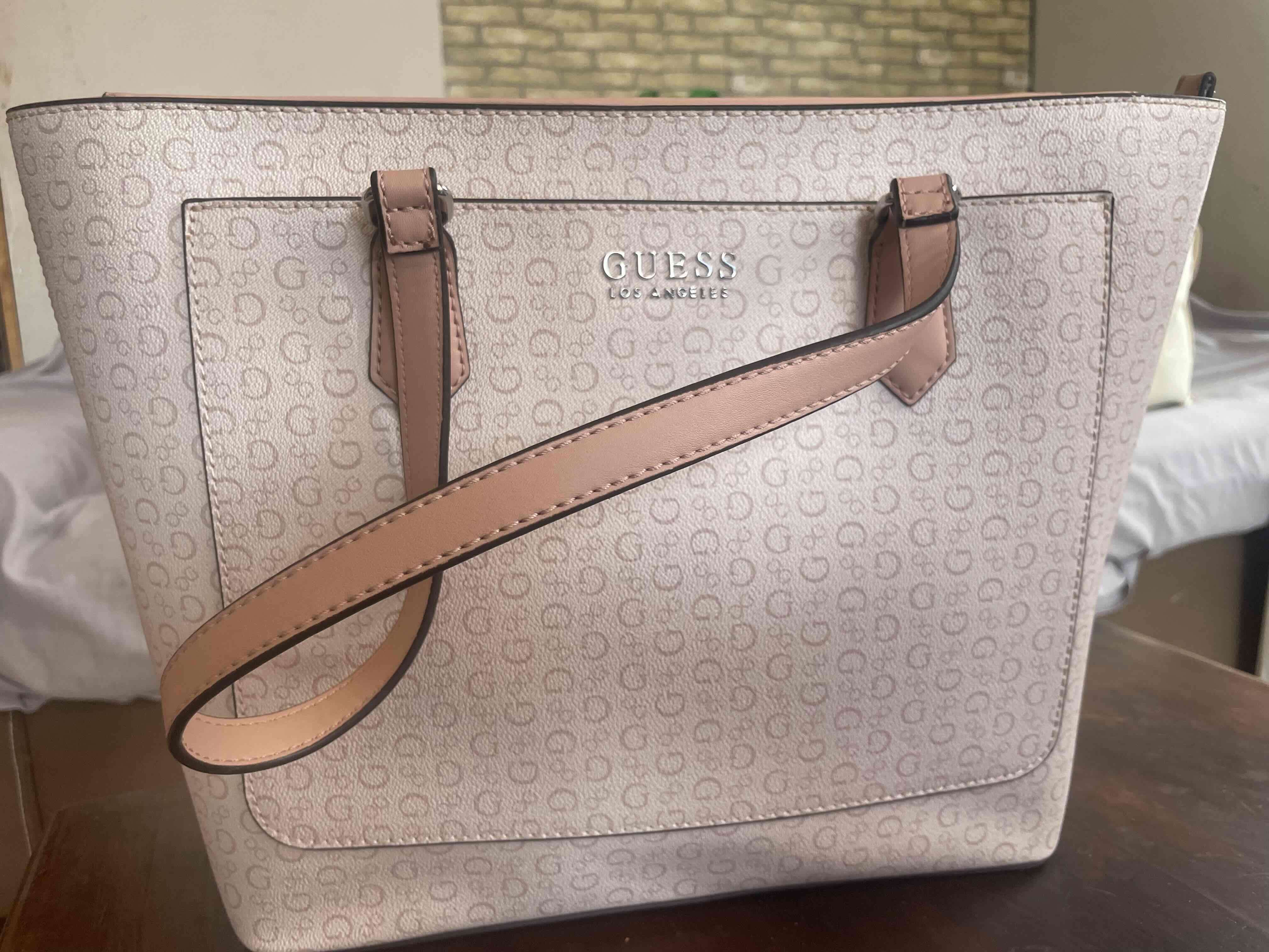 Bolso tote beige con logo - miniatura 2