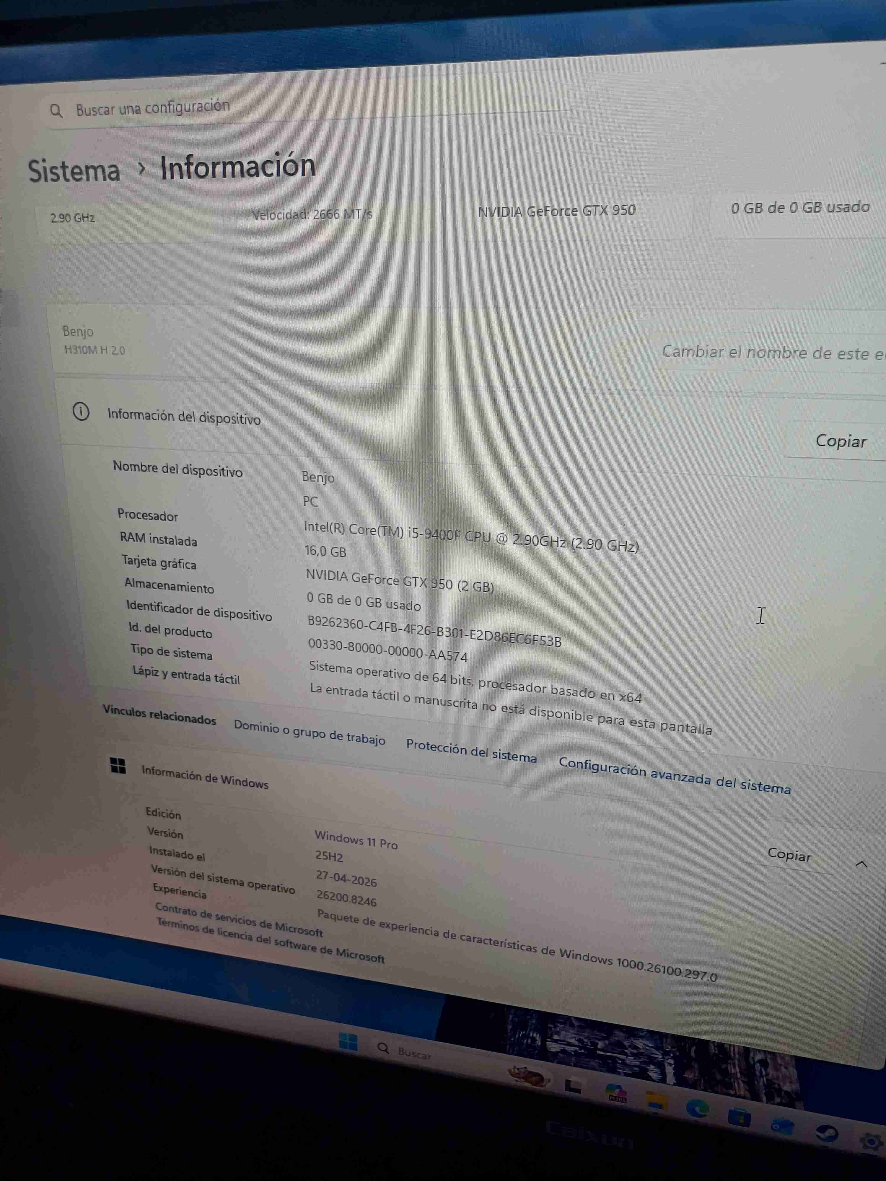 PC Gamer Entrada - i5 9400F | 16GB RAM | GTX 950 | - miniatura 2