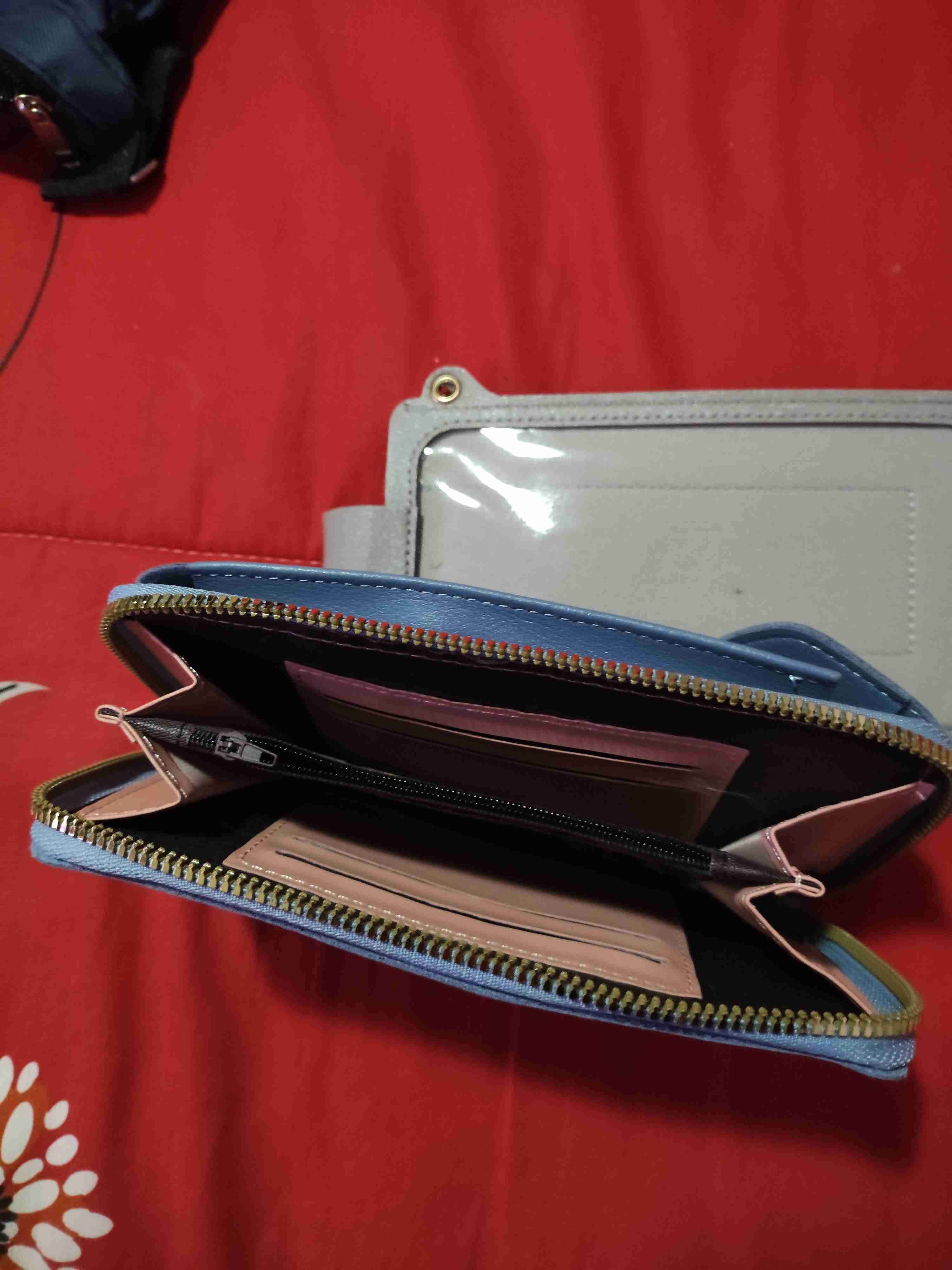 Billetera azul con cierre - miniatura 4