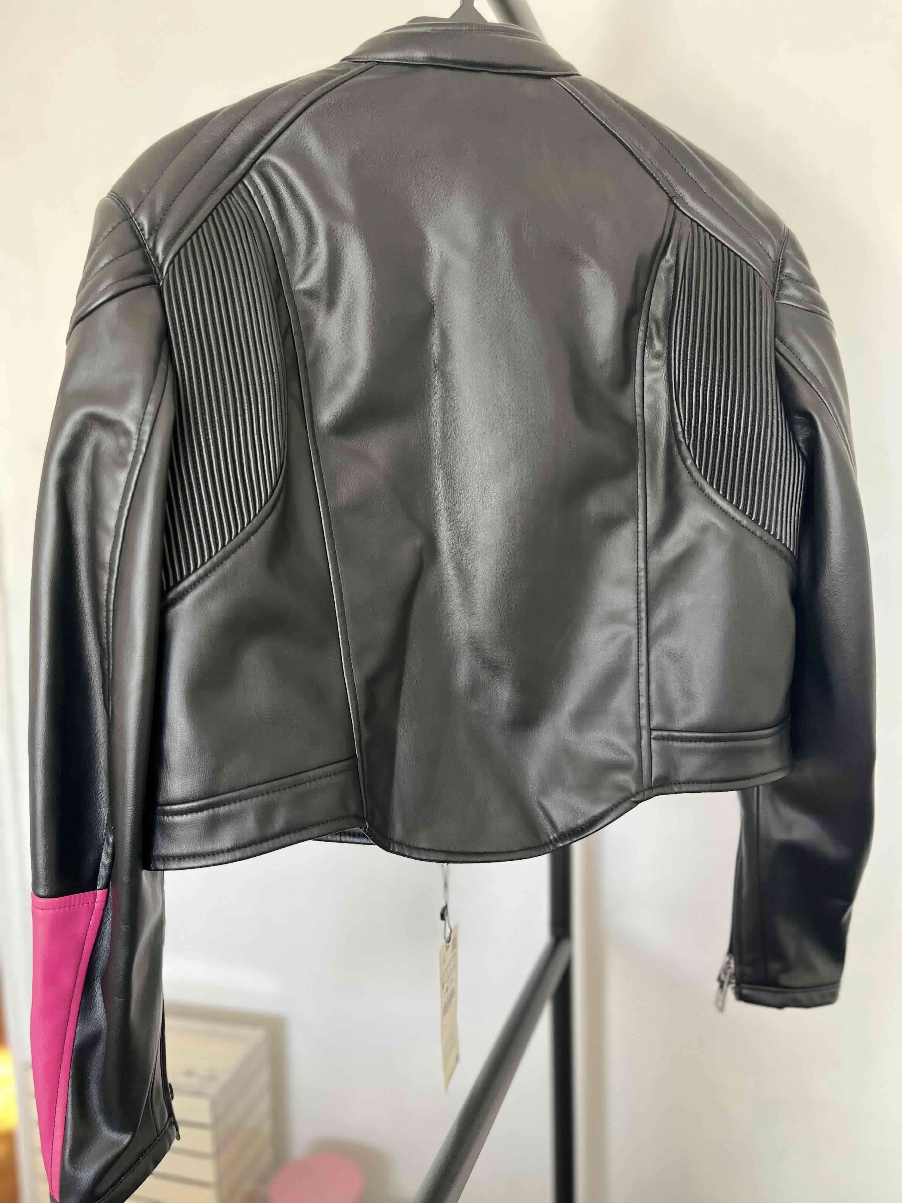 Chaqueta negra de cuero sintético - miniatura 2