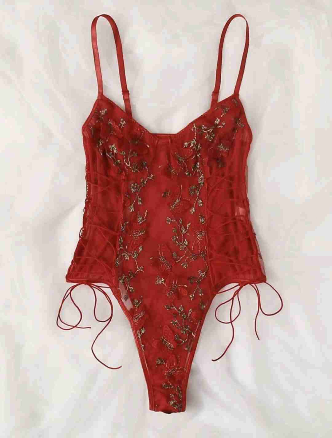 Set 2 Bodies de encaje bordado talla L - miniatura 2