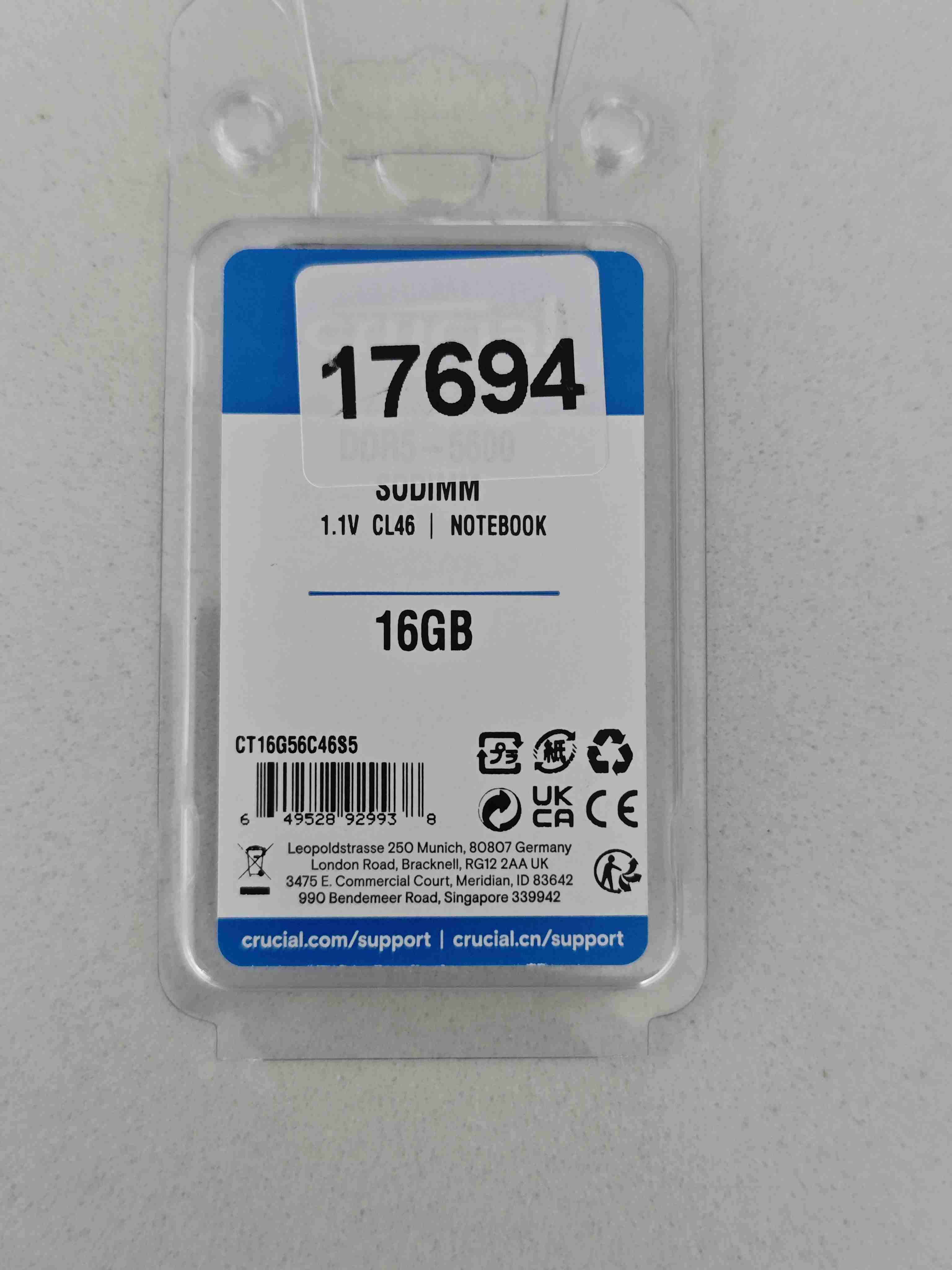 Memoria RAM 16GB Crucial DDR5 - miniatura 1