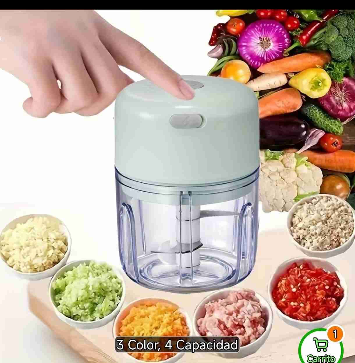 Picadora eléctrica portátil verde - miniatura 2