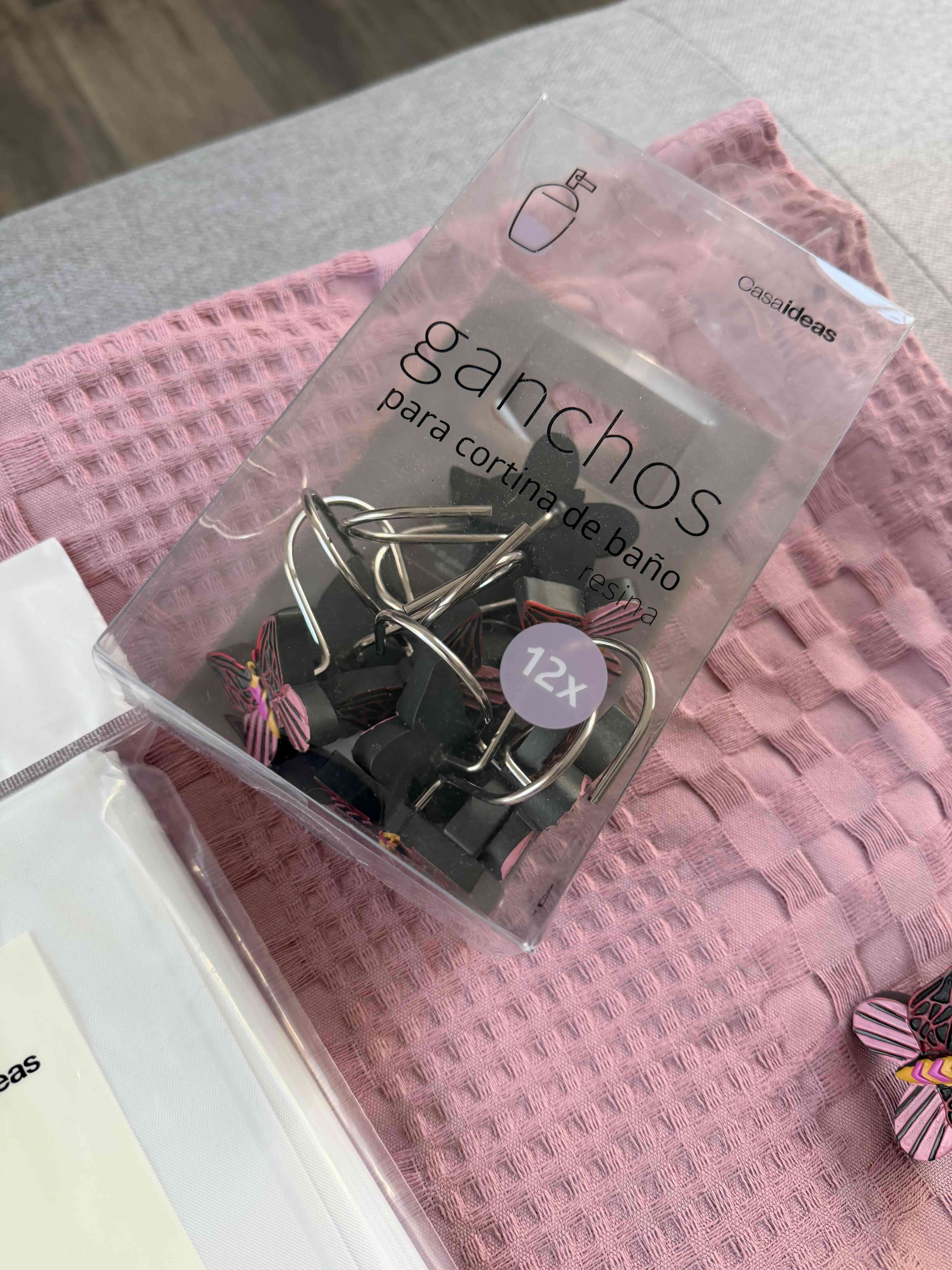 Set cortina y ganchos de baño - miniatura 4