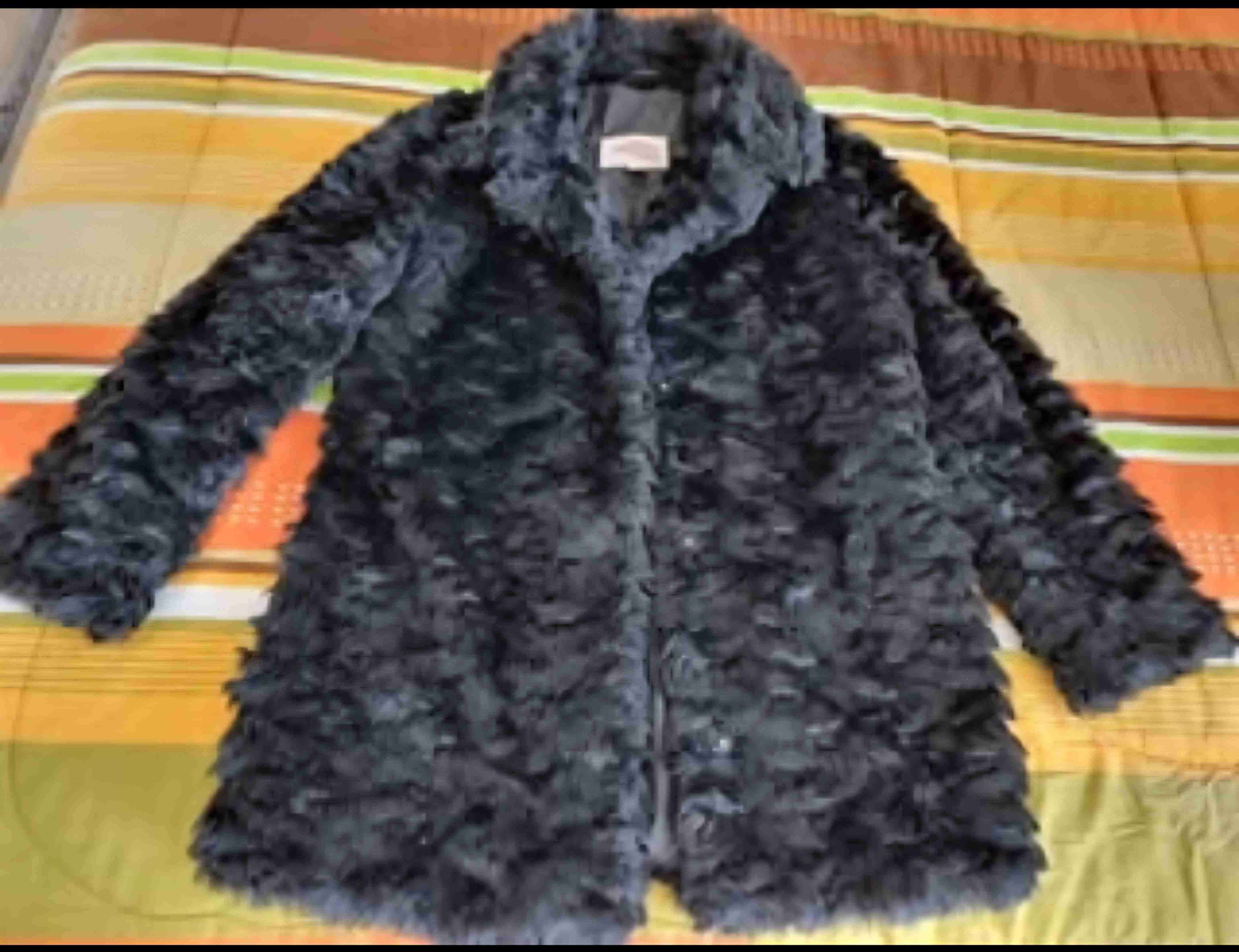 Abrigo de piel sintética negro Forever 21