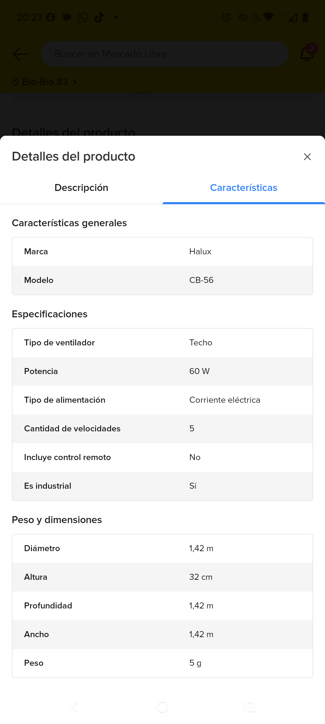 Ventilador de techo blanco - miniatura 2