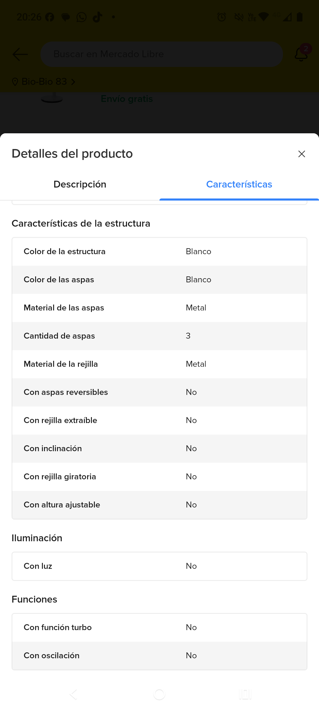 Ventilador de techo blanco - miniatura 3