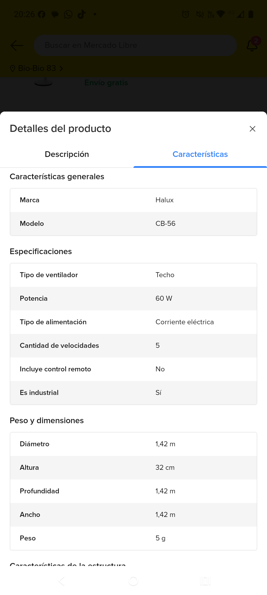 Ventilador de techo blanco - miniatura 4