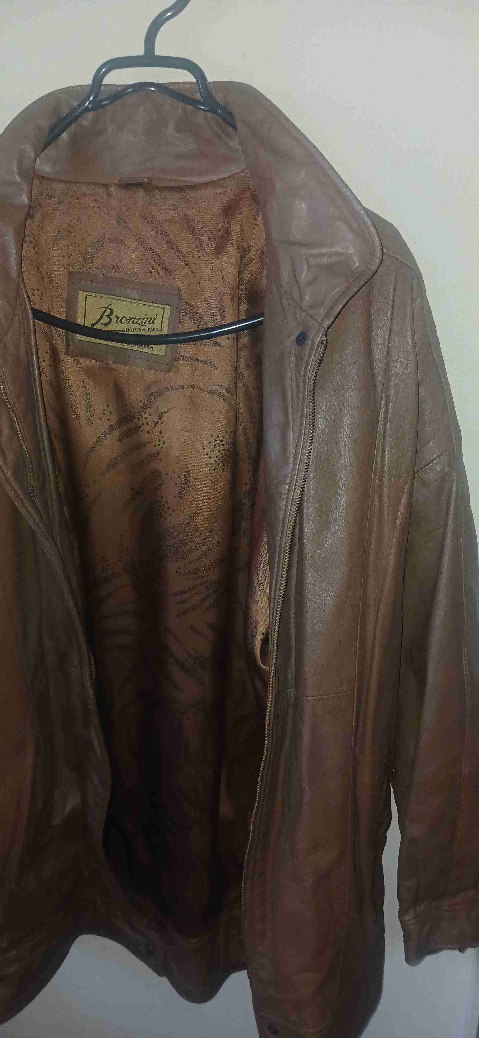 Chaqueta de cuero marrón - miniatura 3