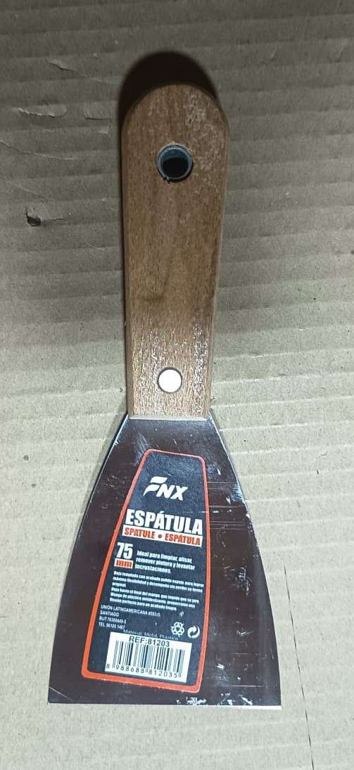 Espátula Metálica 3" FNX - Mango de Madera - miniatura 1