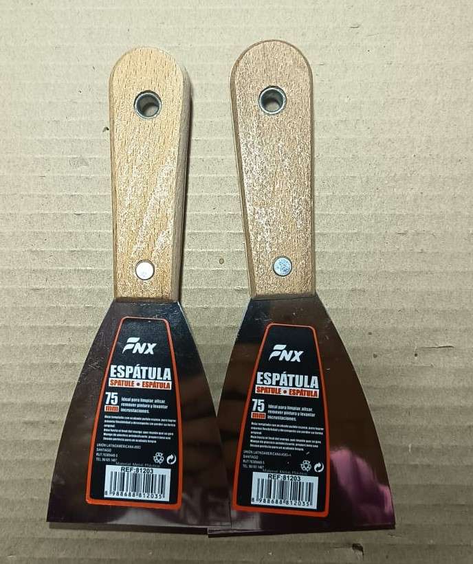 Pack 2 Espátulas Metálicas 3" FNX- Mango de Madera