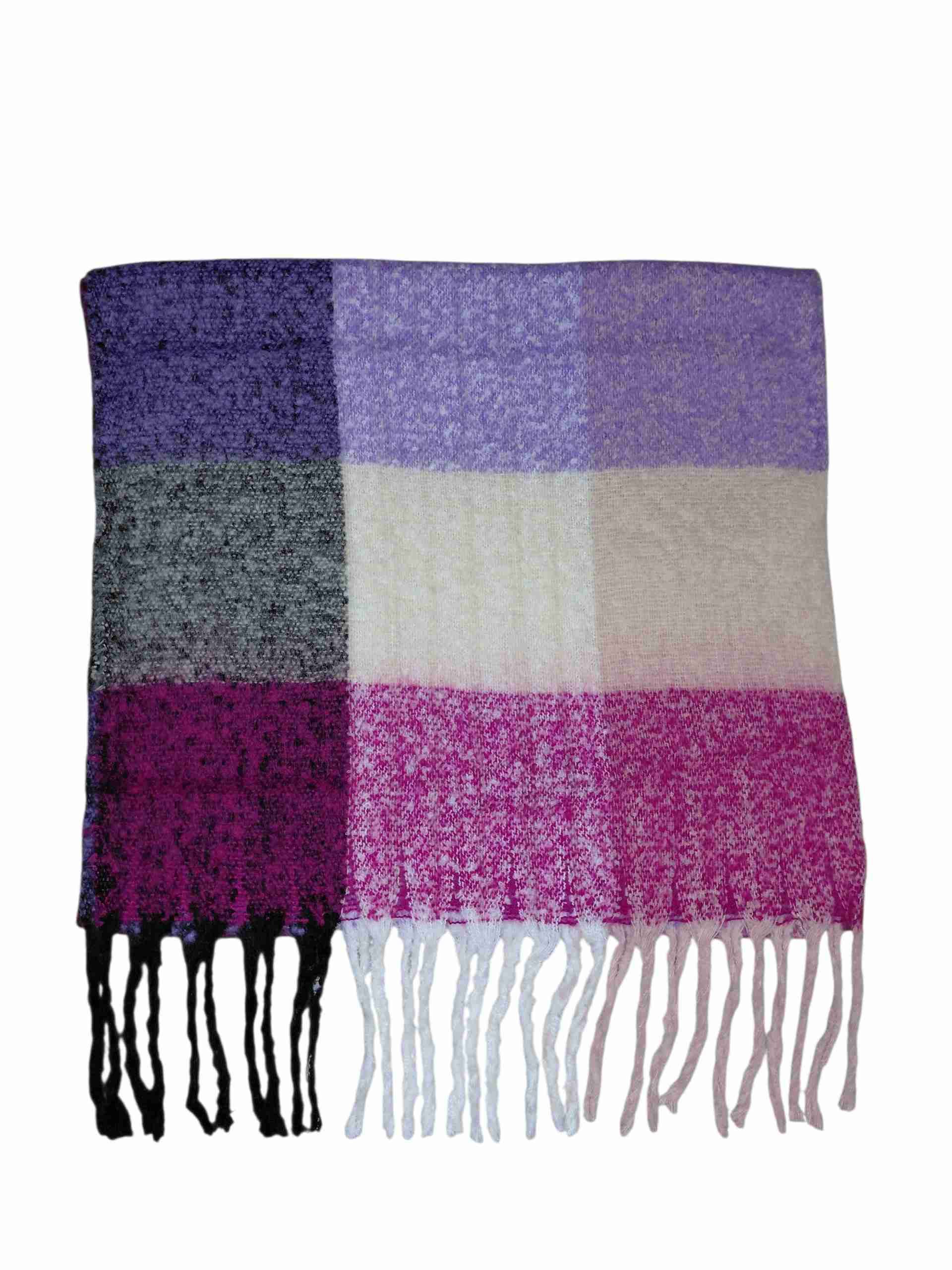 Bufanda a cuadros colores morados - miniatura 2