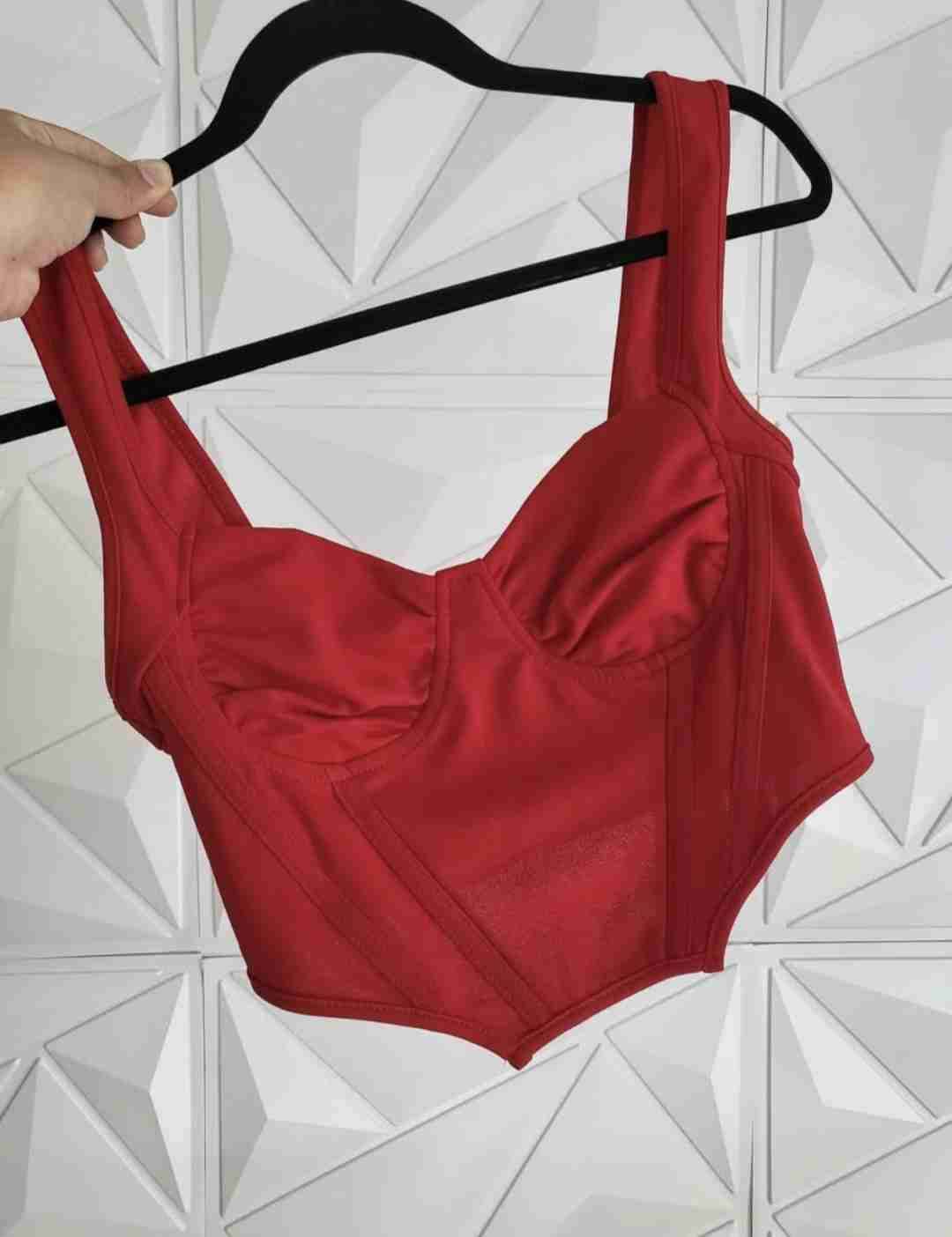 Set 3 Tops rojo blanco y fucsia tallas L - miniatura 2