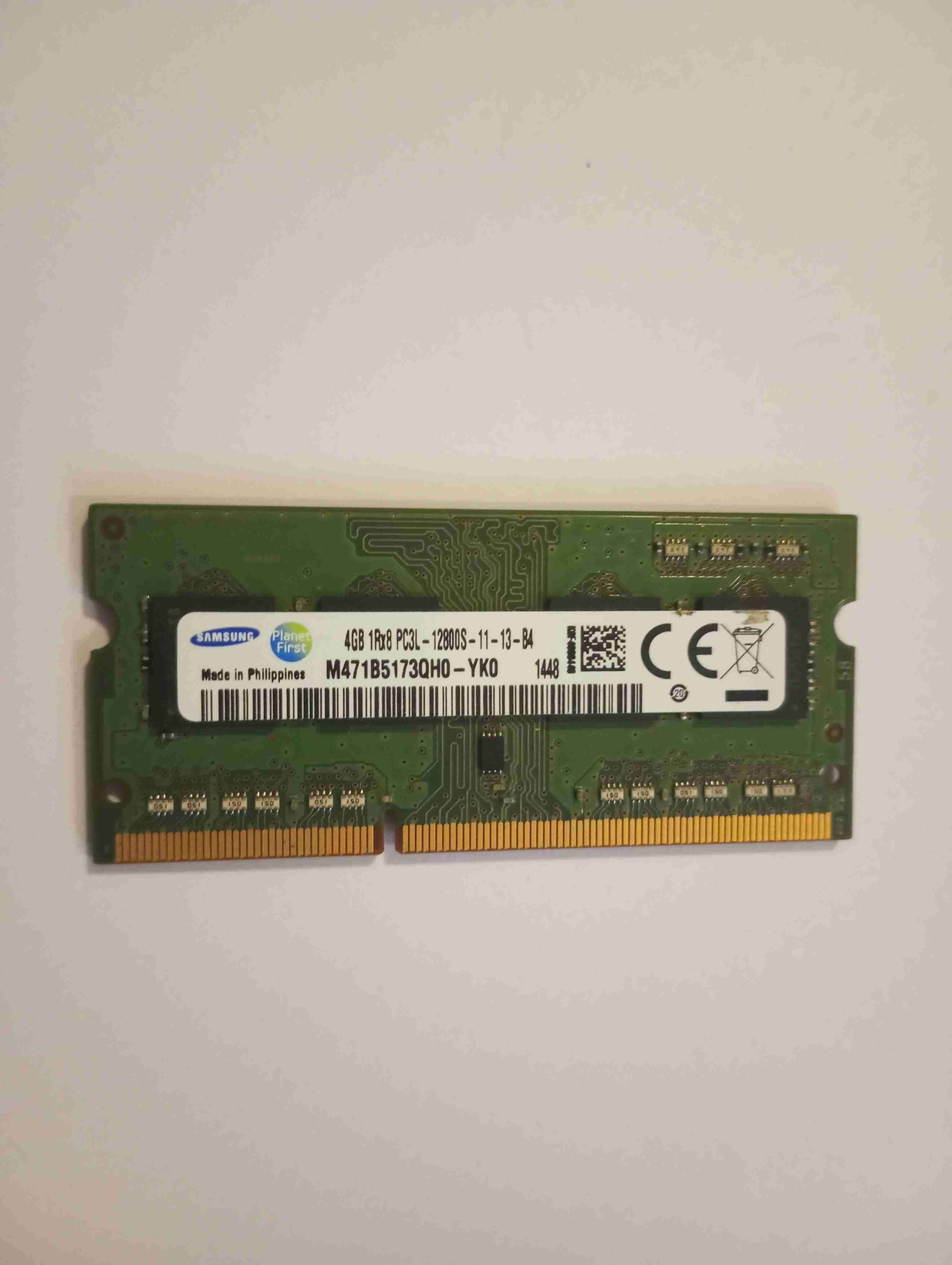 Memoria RAM Notebook 4GB Samsung DDR3L 12800S (PC3