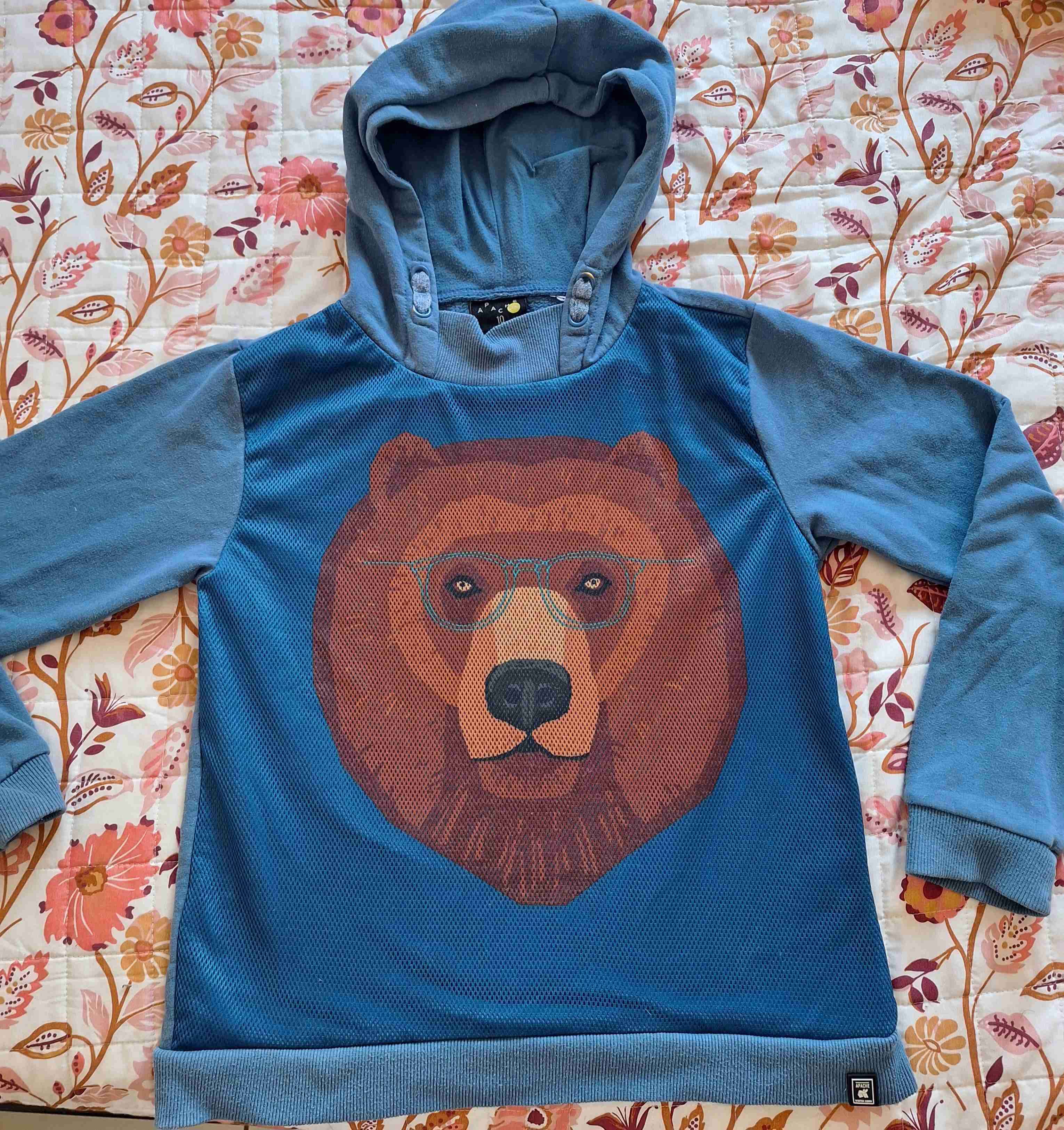 Polerón con capucha oso azul - miniatura 1