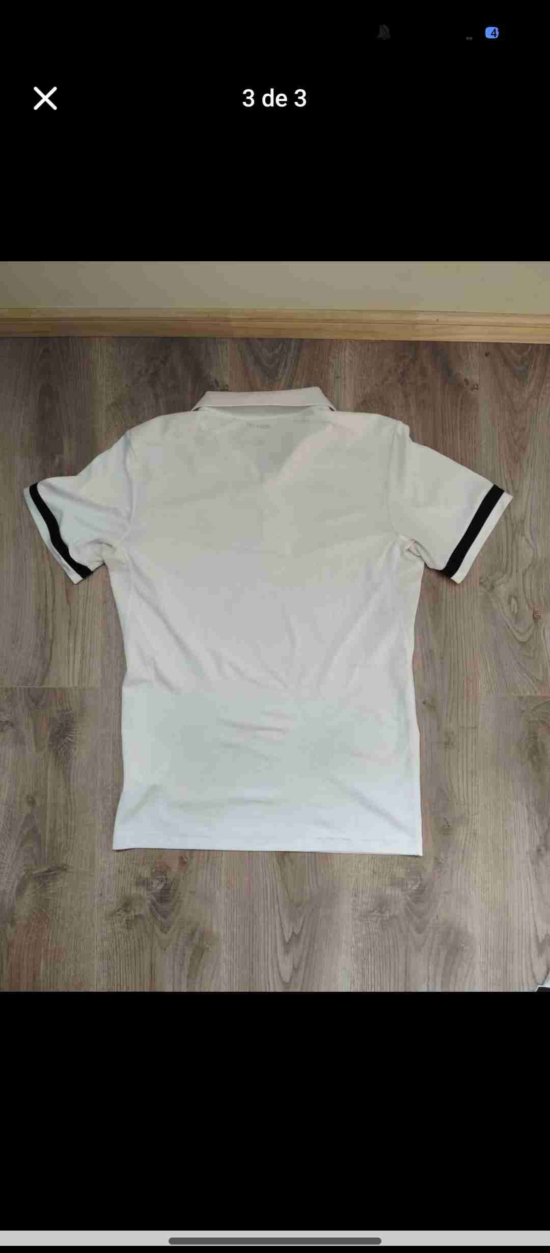 Polera blanca deportiva Adidas - miniatura 2